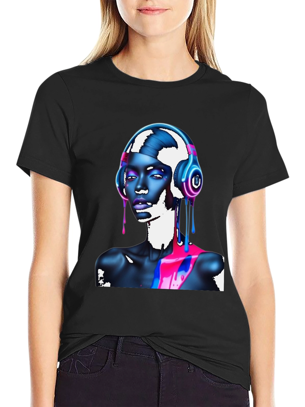 Vibrant Graphic T-Shirt - Headphones & Abstract Art