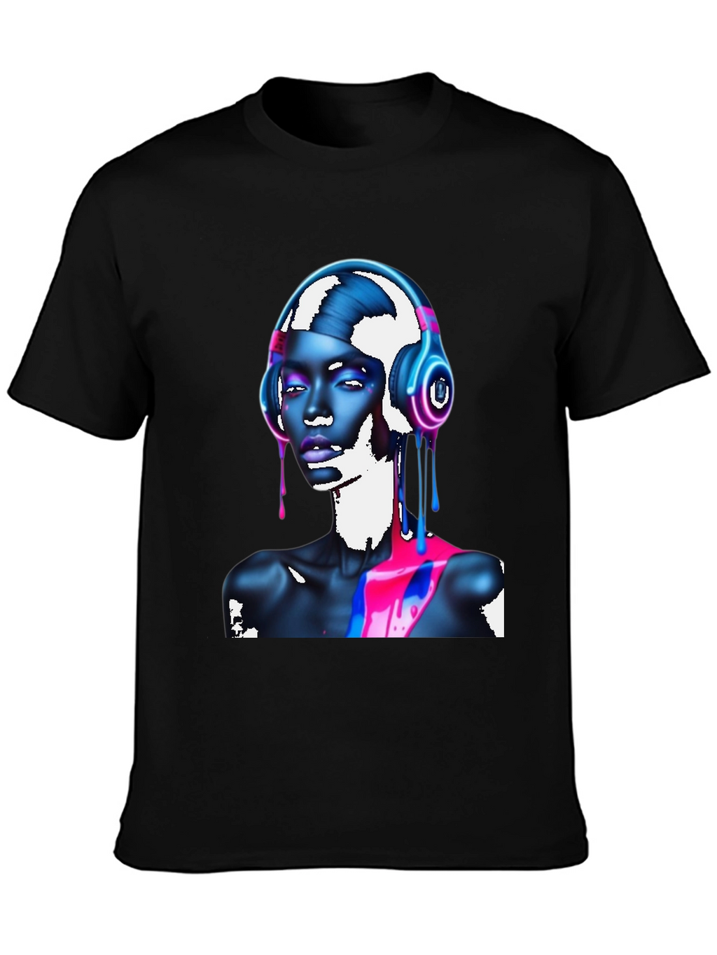 Vibrant Graphic T-Shirt - Headphones & Abstract Art