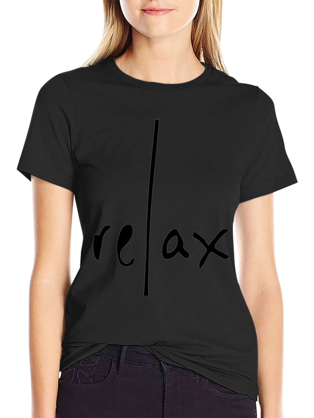 Relax Graphic Black T-Shirt