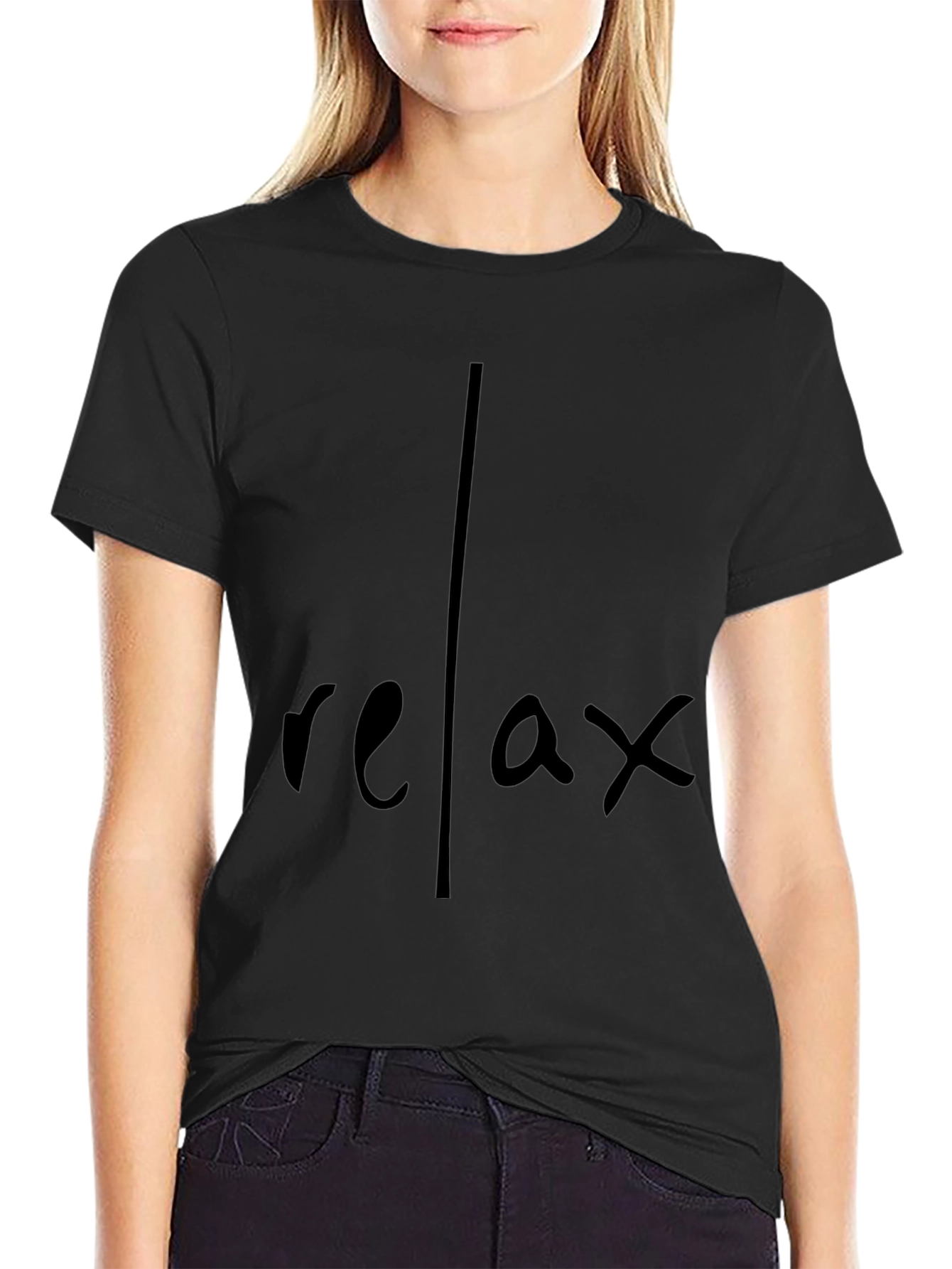 Relax Graphic Black T-Shirt