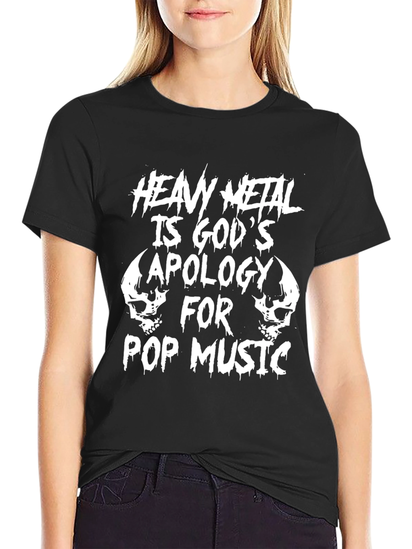 Heavy Metal Gods Apology Graphic Black T-Shirt