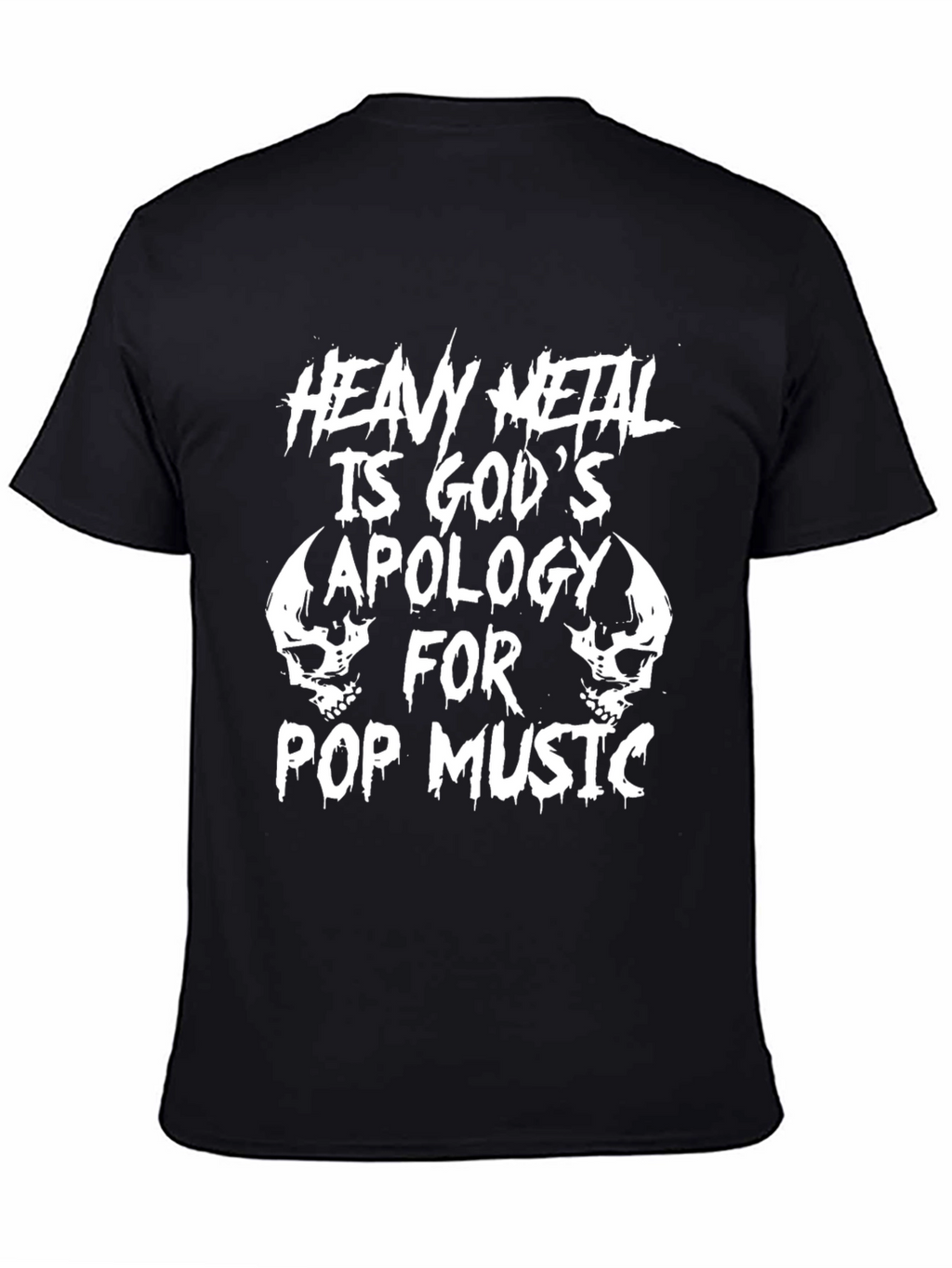 Heavy Metal Gods Apology Graphic Black T-Shirt