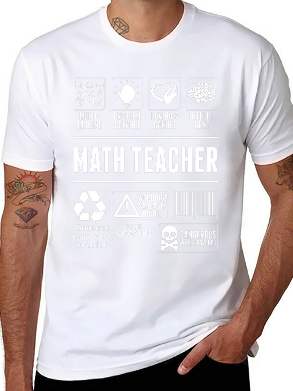 Math Teacher T-Shirt - Multi-Tasking Problem Solving Intelligent