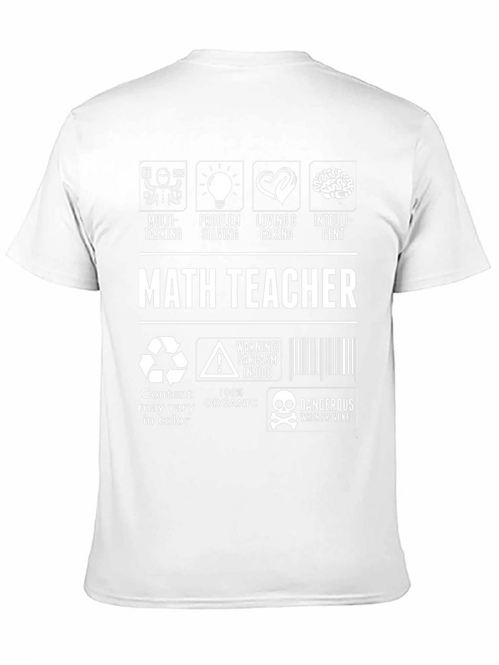 Math Teacher T-Shirt - Multi-Tasking Problem Solving Intelligent