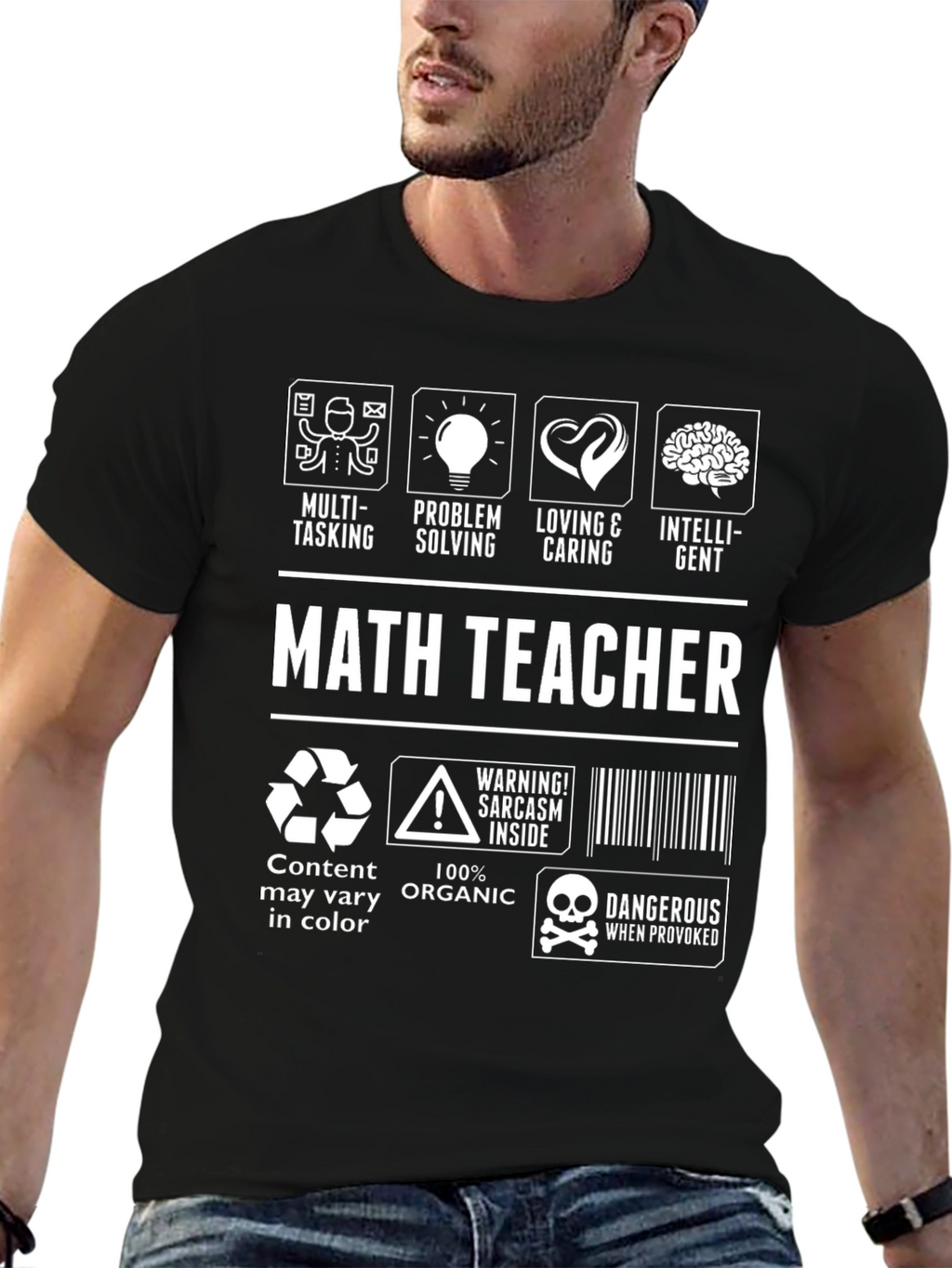 Math Teacher T-Shirt - Multi-Tasking Problem Solving Intelligent