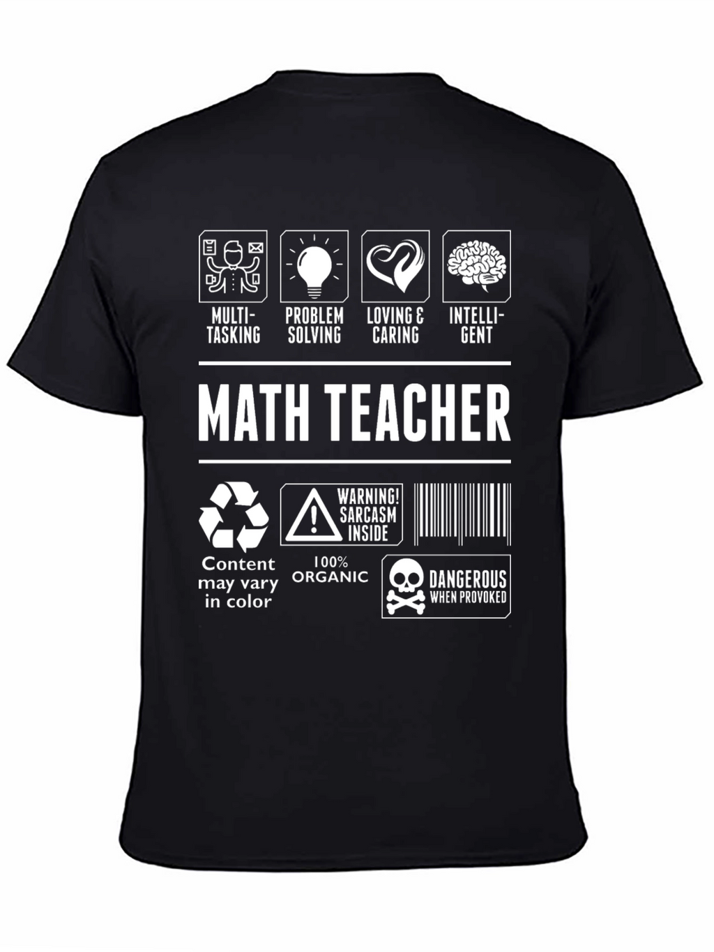 Math Teacher T-Shirt - Multi-Tasking Problem Solving Intelligent