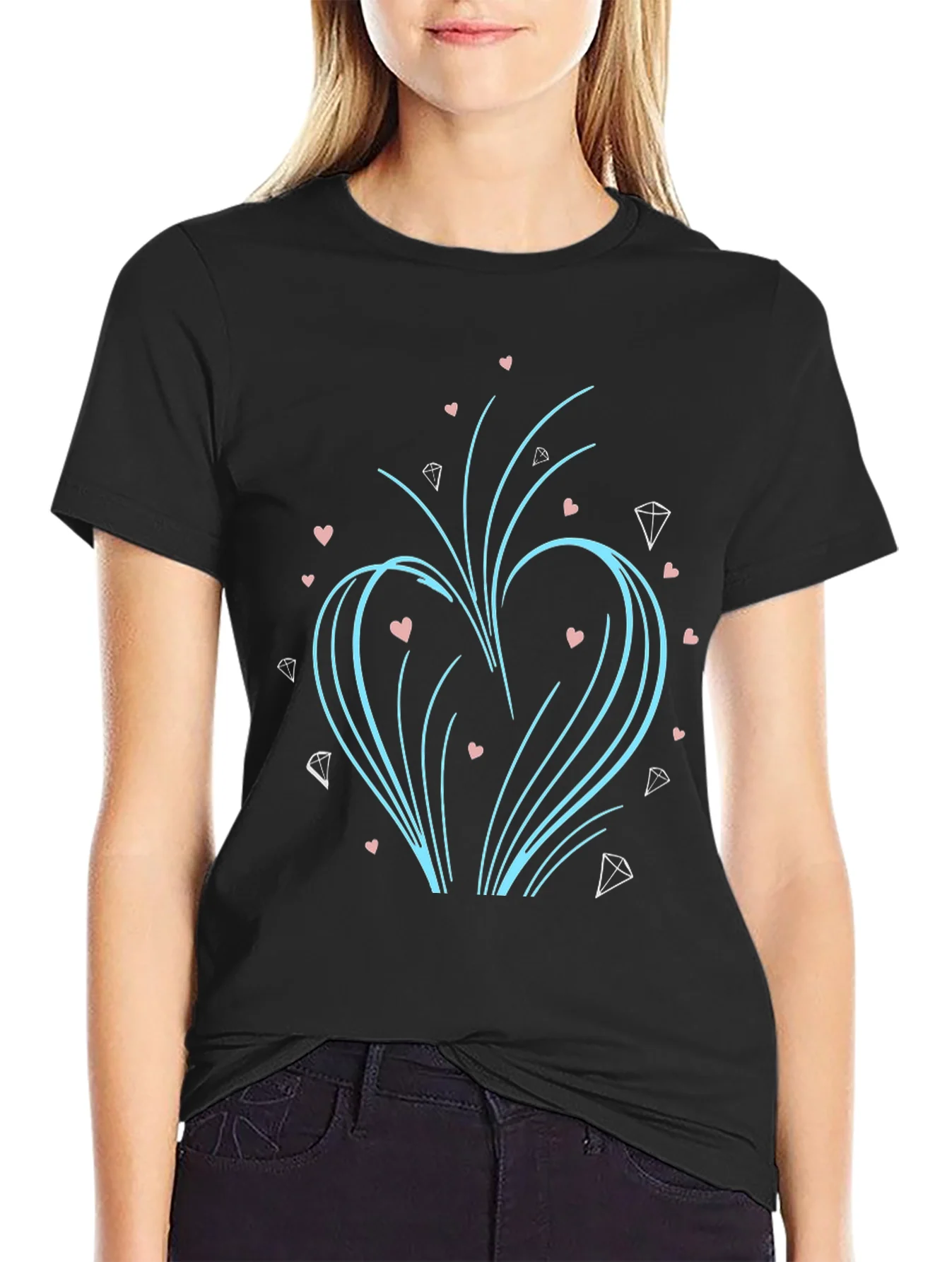 Stylish Heart Sparkle Tee