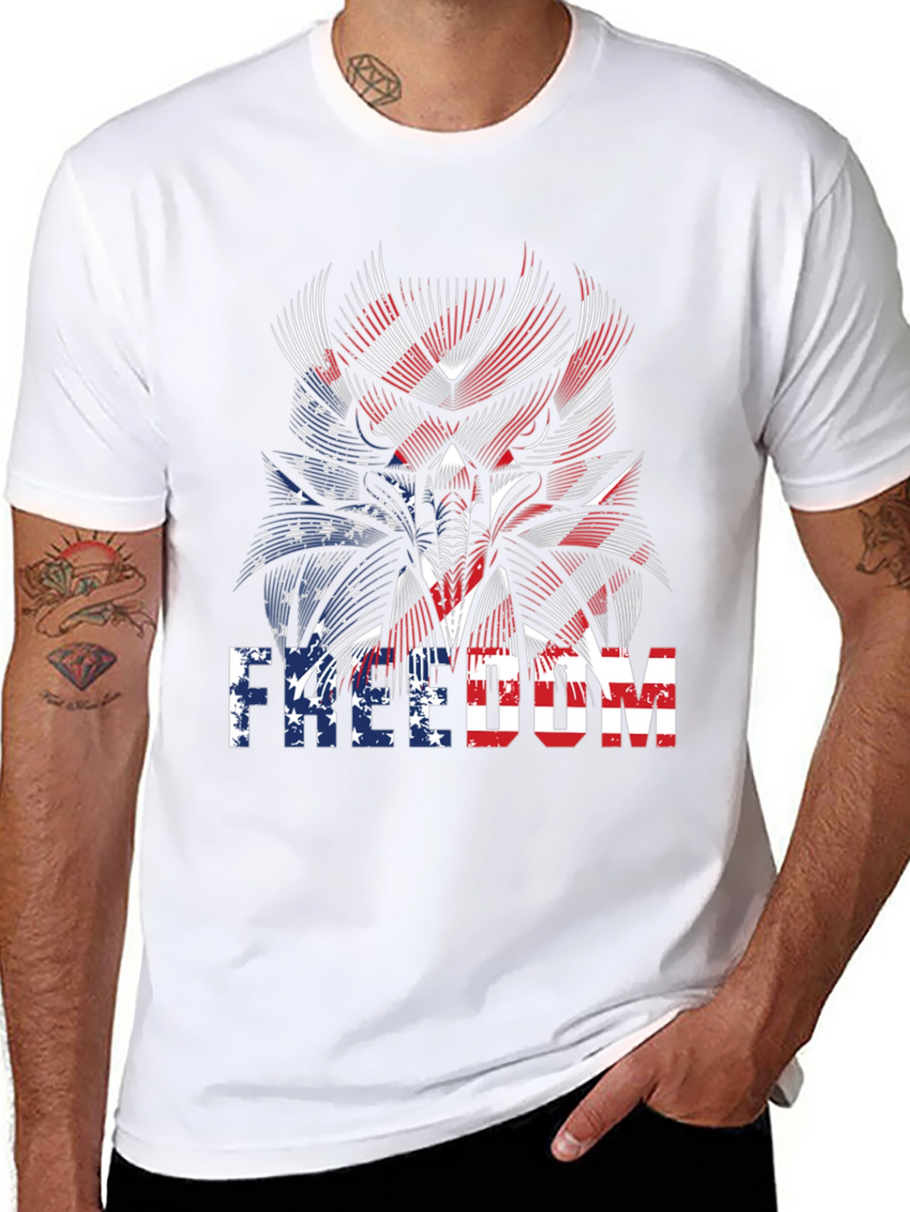 Freedom American Flag Graphic T-Shirt