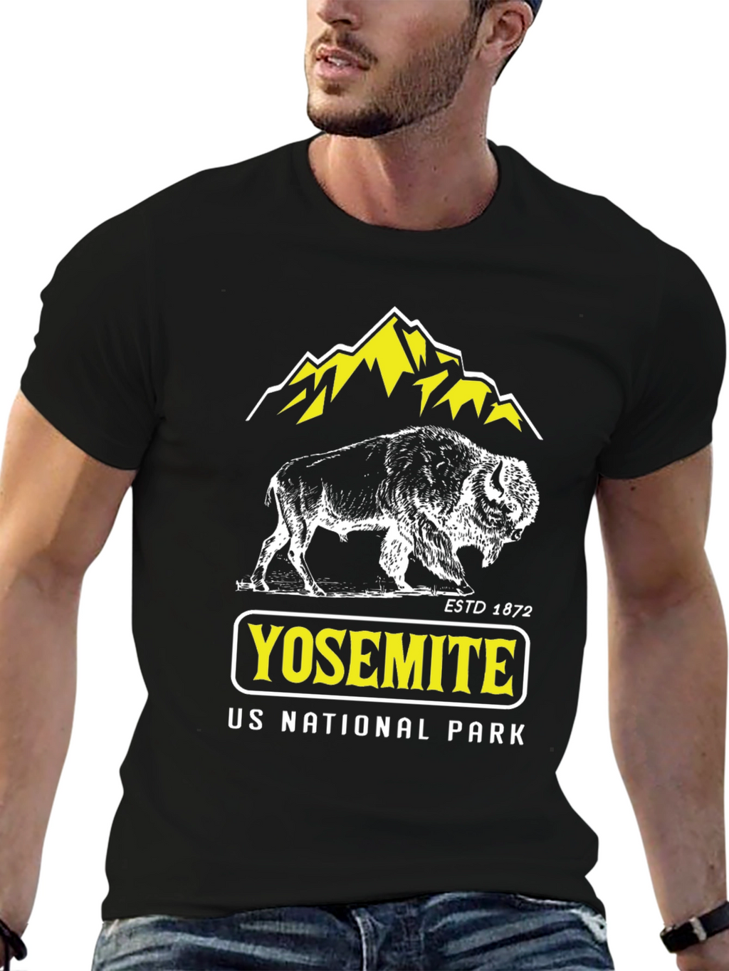 Yosemite National Park Black Graphic T-Shirt