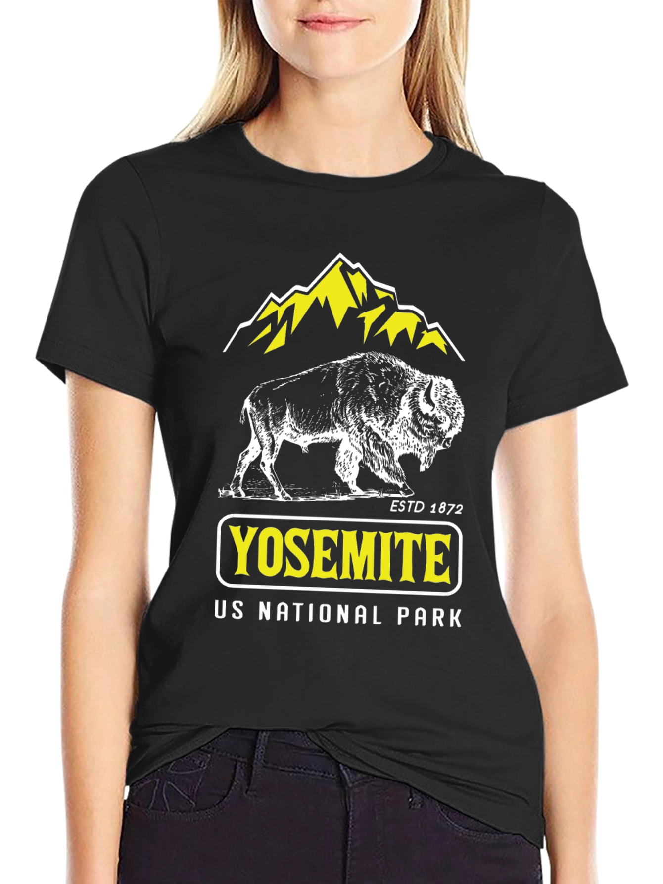 Yosemite National Park Black Graphic T-Shirt