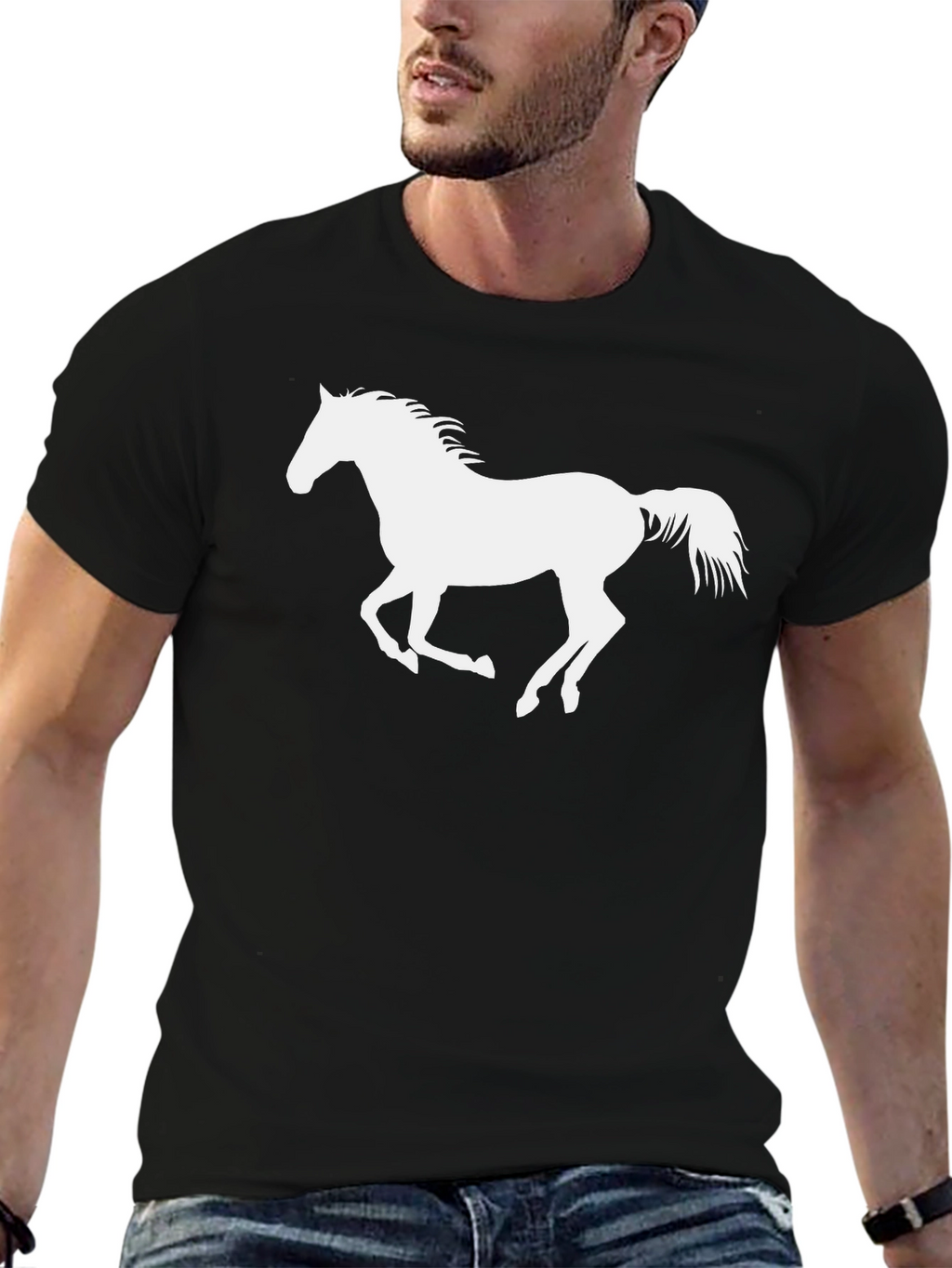 Black Horse Silhouette Graphic Tee