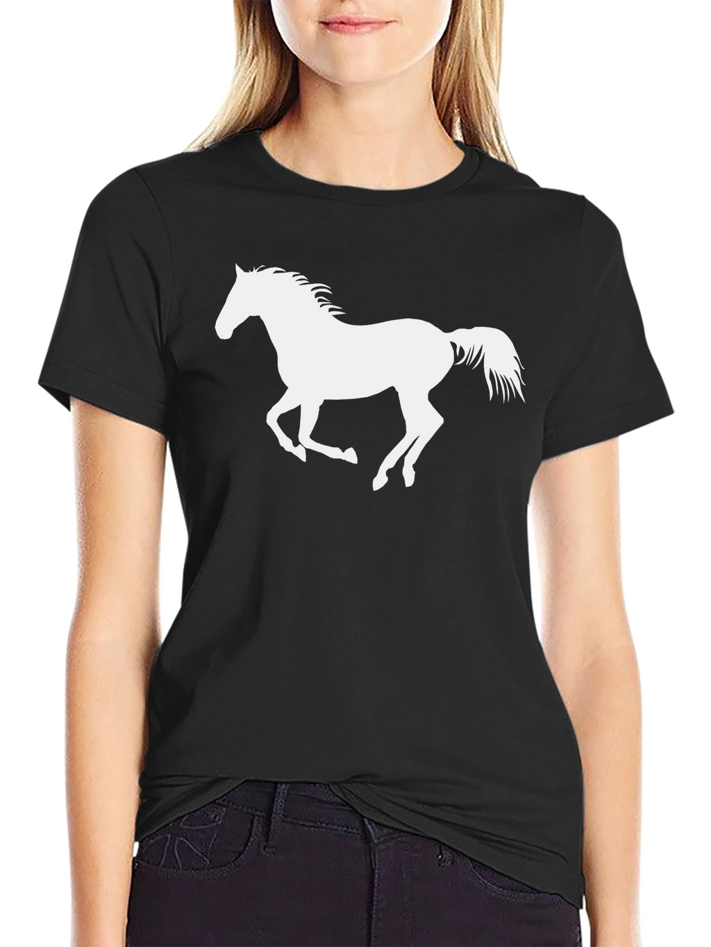 Black Horse Silhouette Graphic Tee