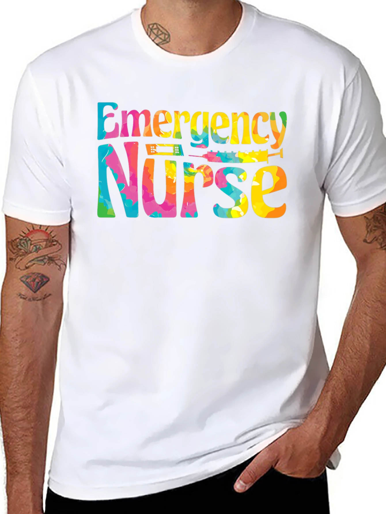 Emergency Nurse T-Shirt - Tie Dye Design