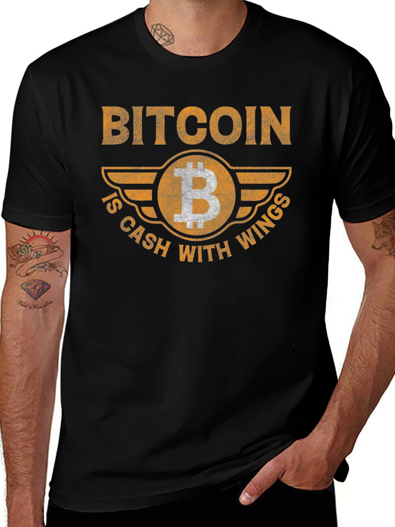 Bitcoin is Cash with Wings Graphic T-Shirt
