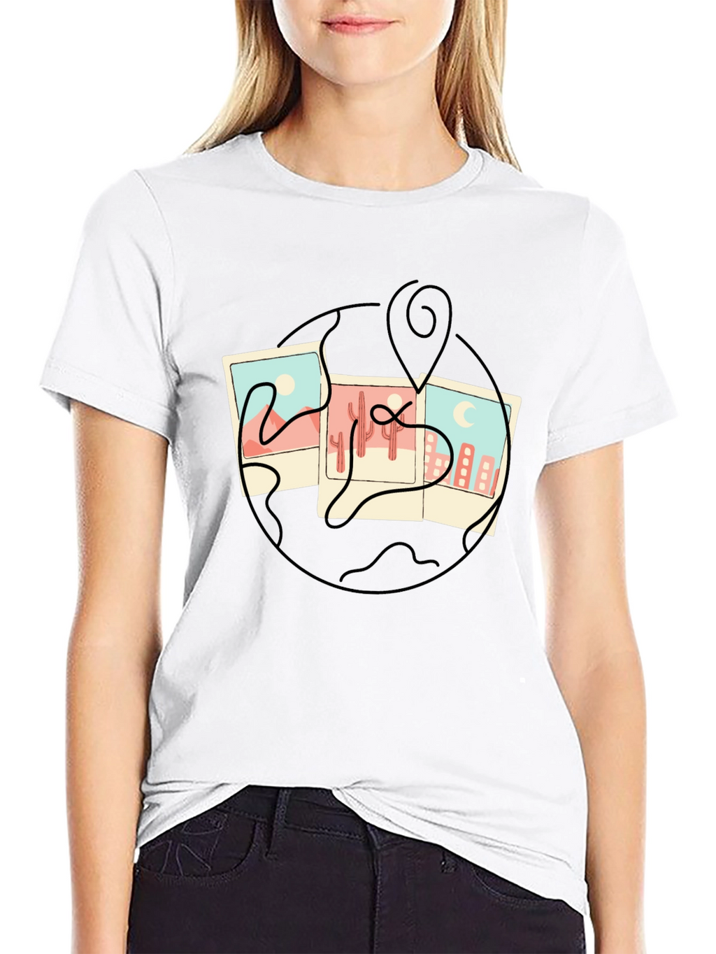World Traveler T-Shirt - Landmark Collage