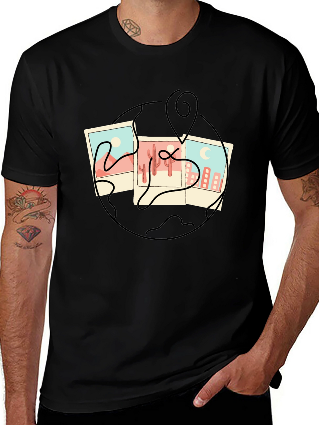 World Traveler T-Shirt - Landmark Collage