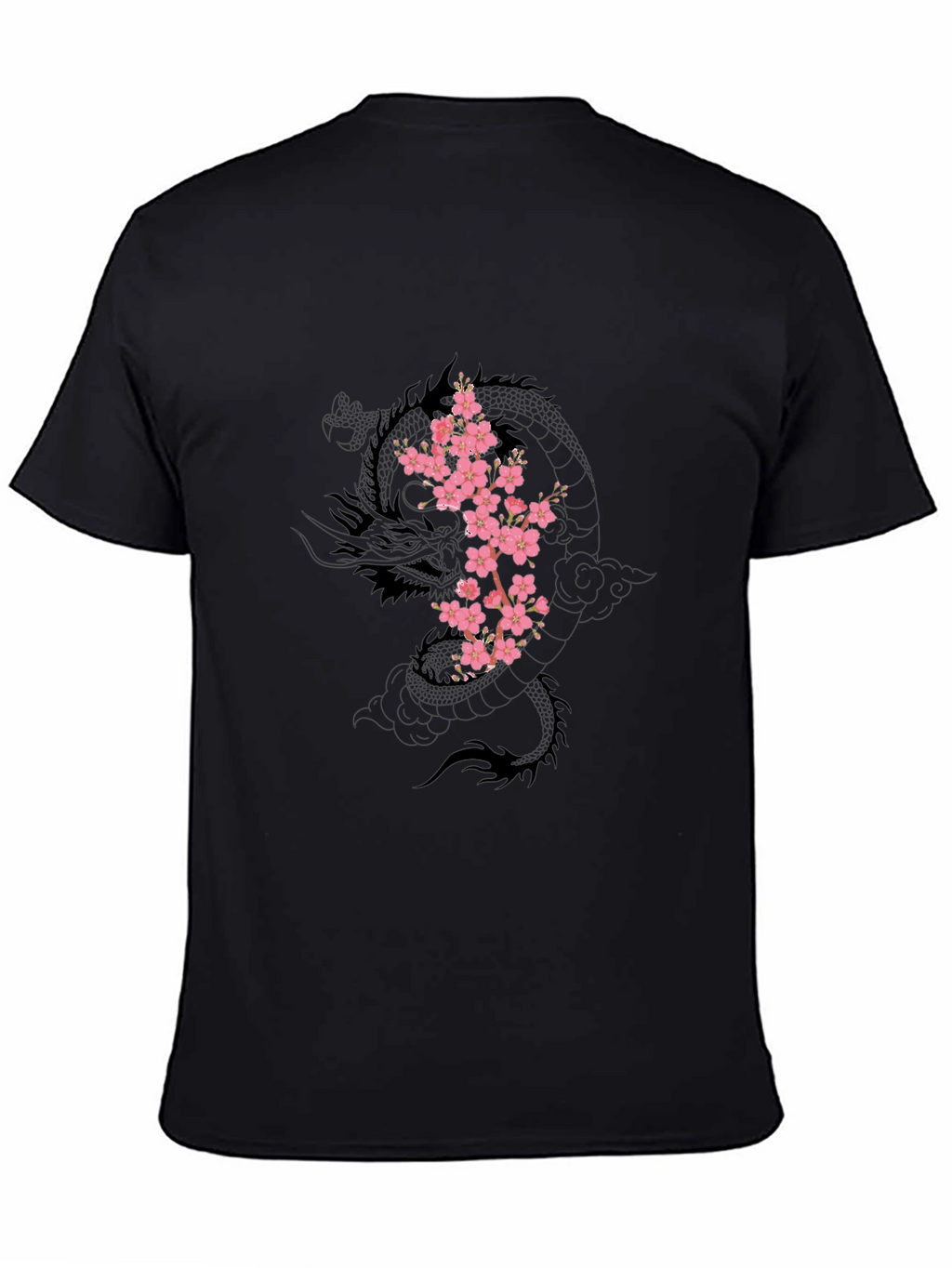 Dragon & Cherry Blossom Black T-Shirt