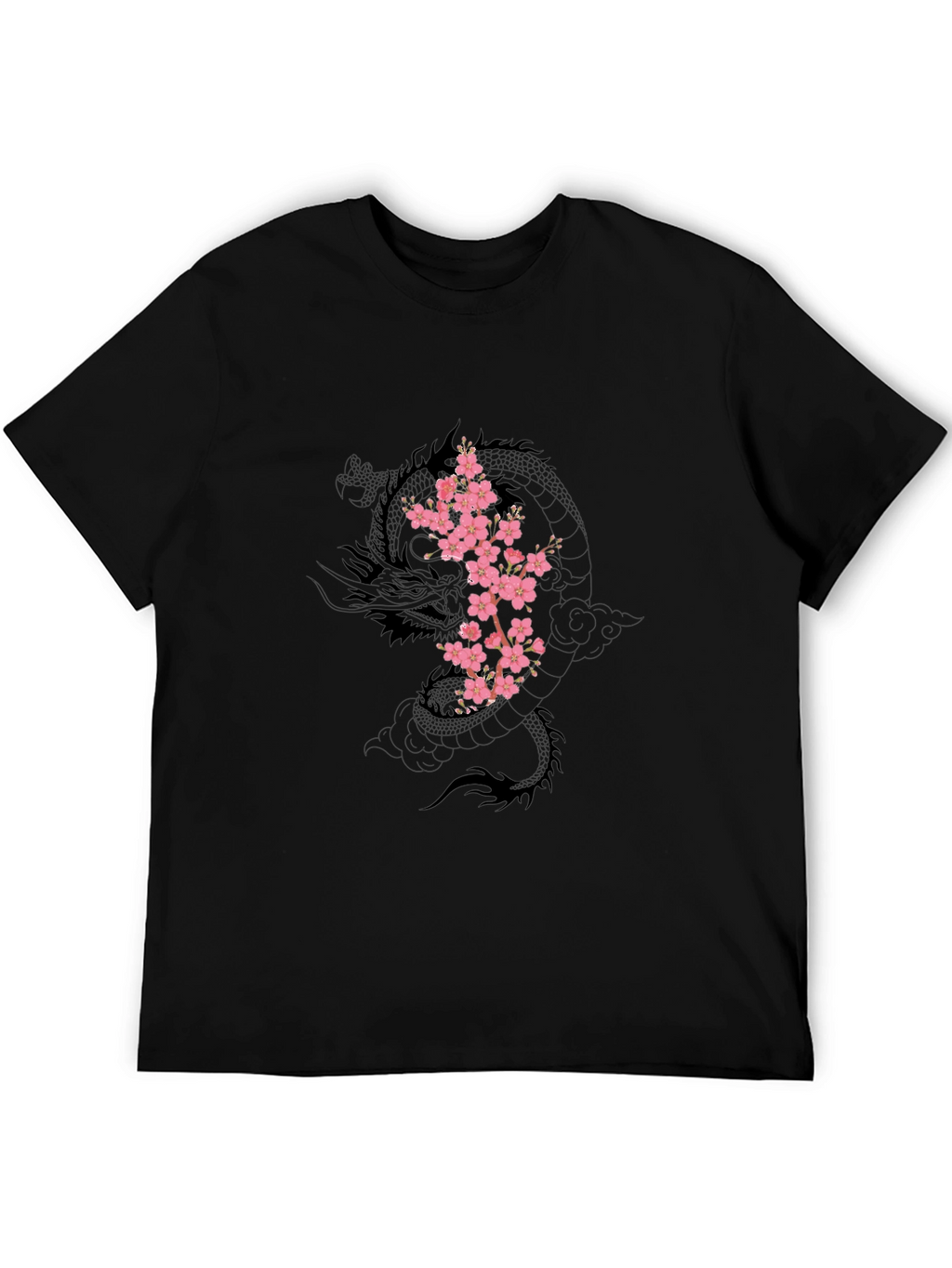 Dragon & Cherry Blossom Black T-Shirt