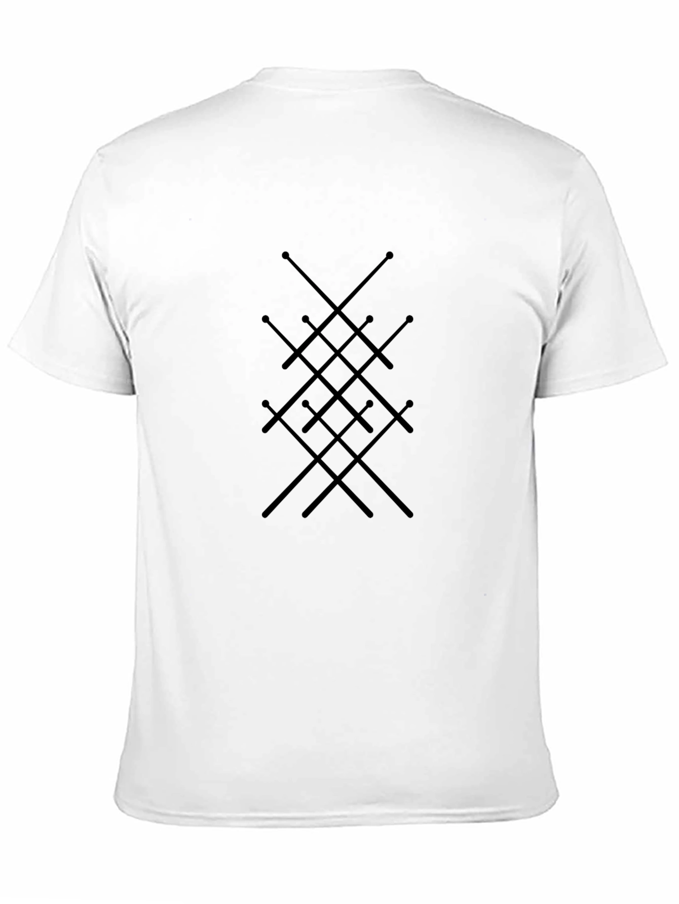 Abstract Sword Pattern Black T-Shirt