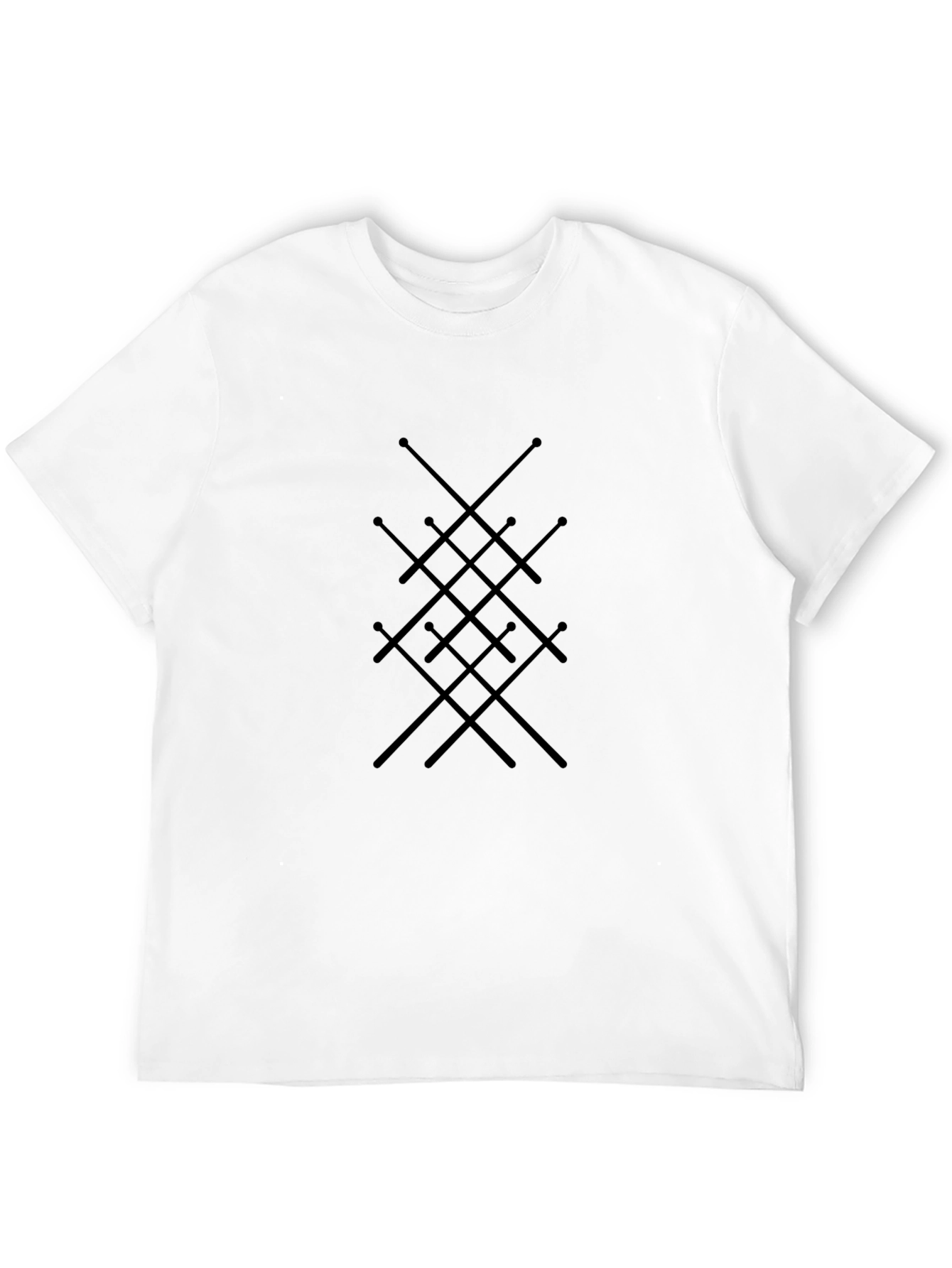 Abstract Sword Pattern Black T-Shirt