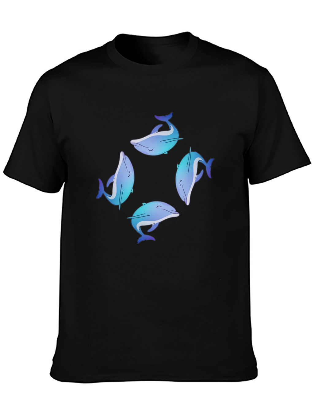 Dolphin Circle Graphic Black T-Shirt