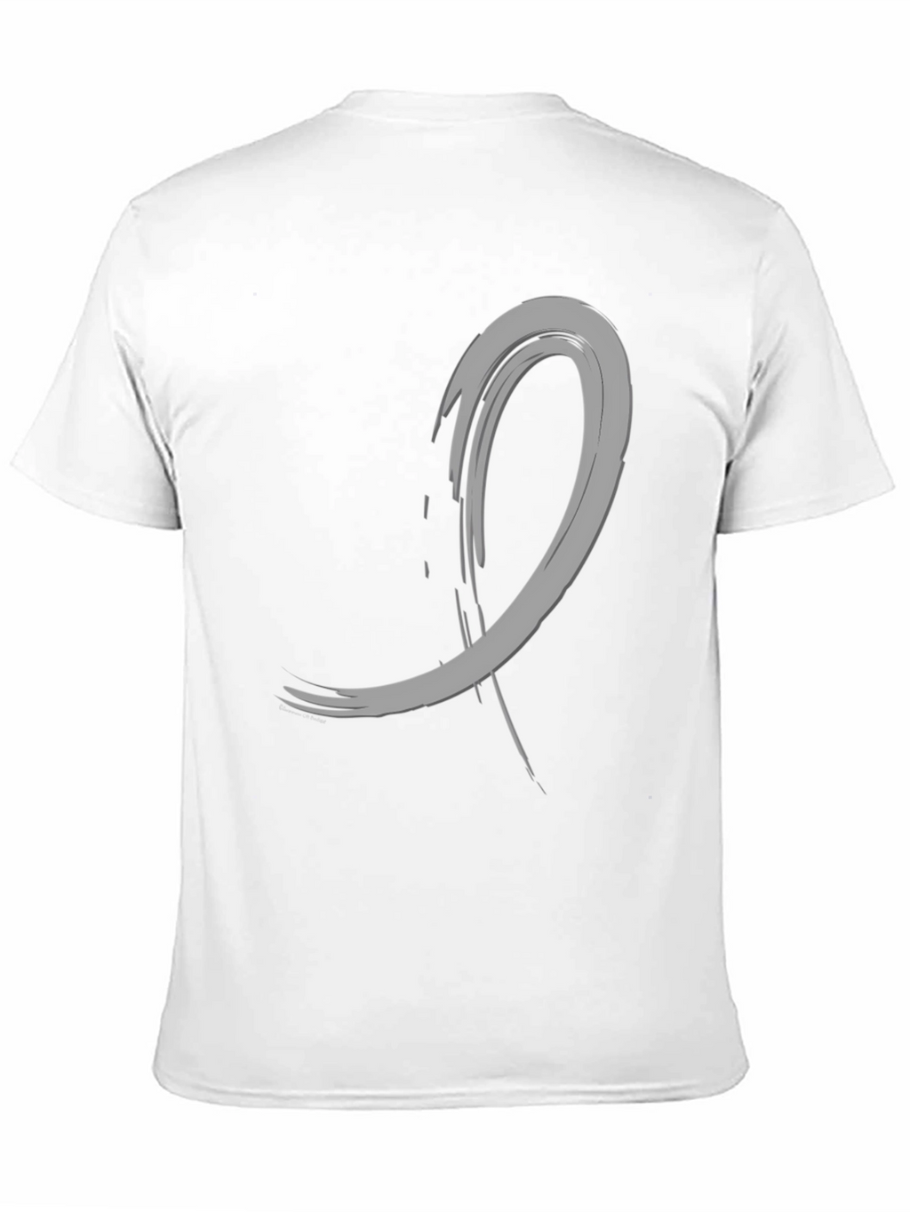 Abstract Brushstroke Graphic Tee - Black Cotton Casual