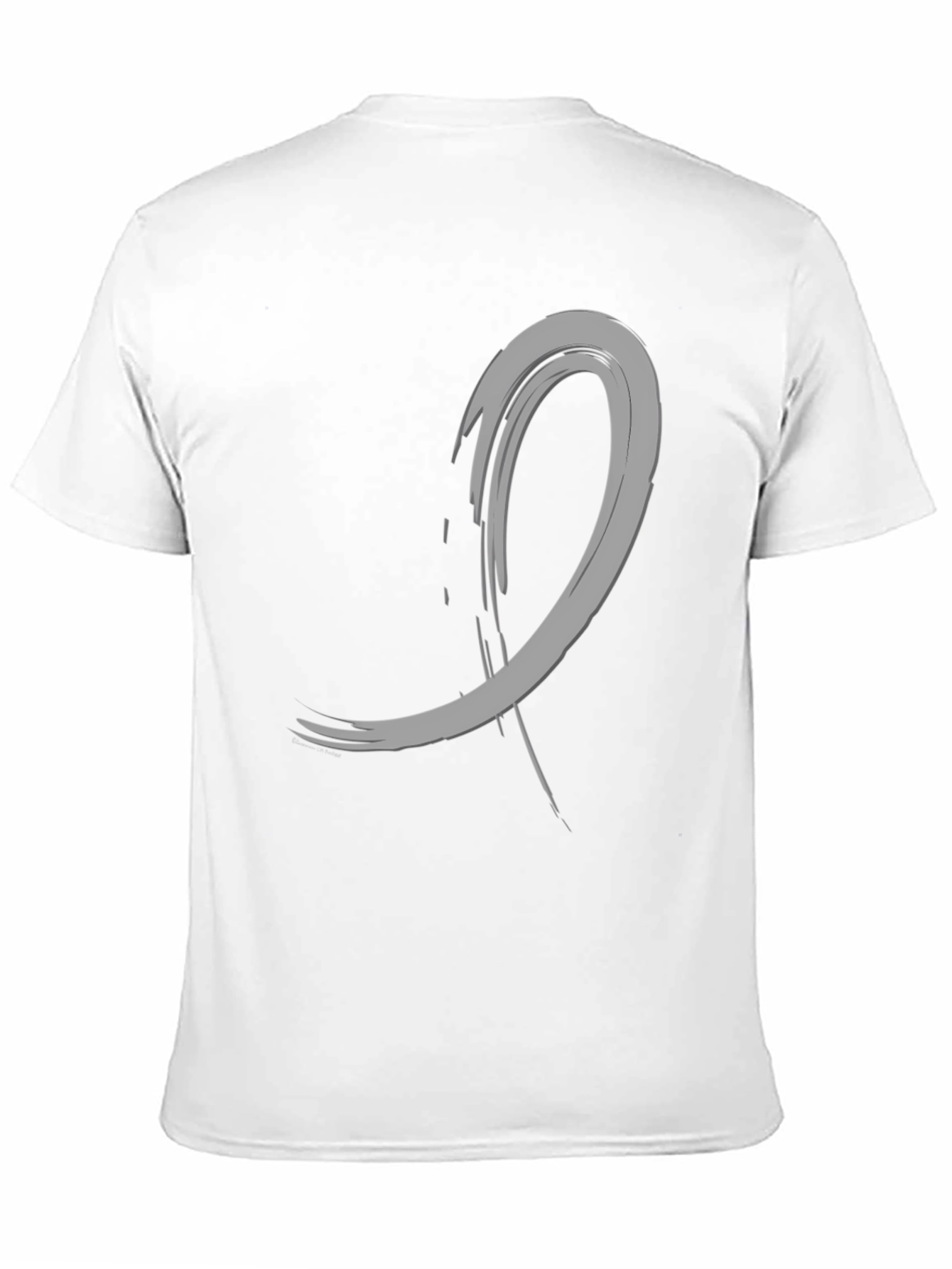 Abstract Brushstroke Graphic Tee - Black Cotton Casual