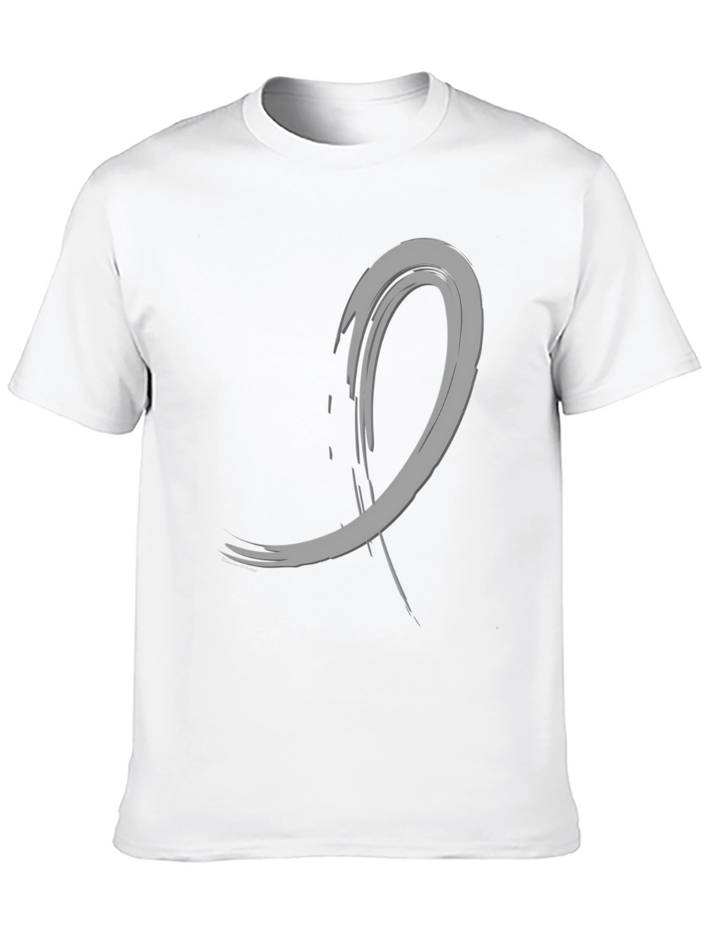 Abstract Brushstroke Graphic Tee - Black Cotton Casual