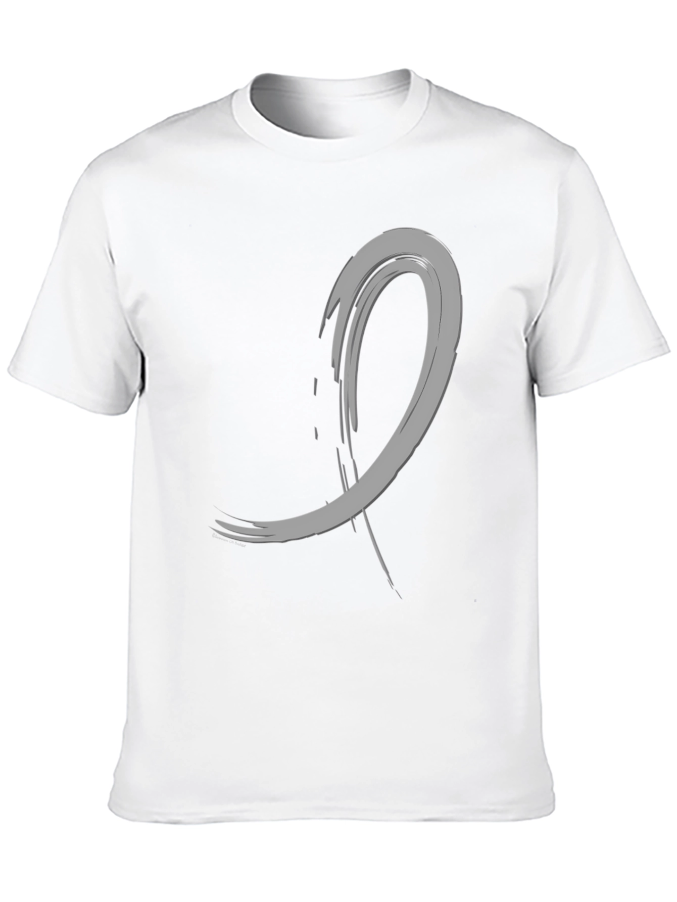 Abstract Brushstroke Graphic Tee - Black Cotton Casual