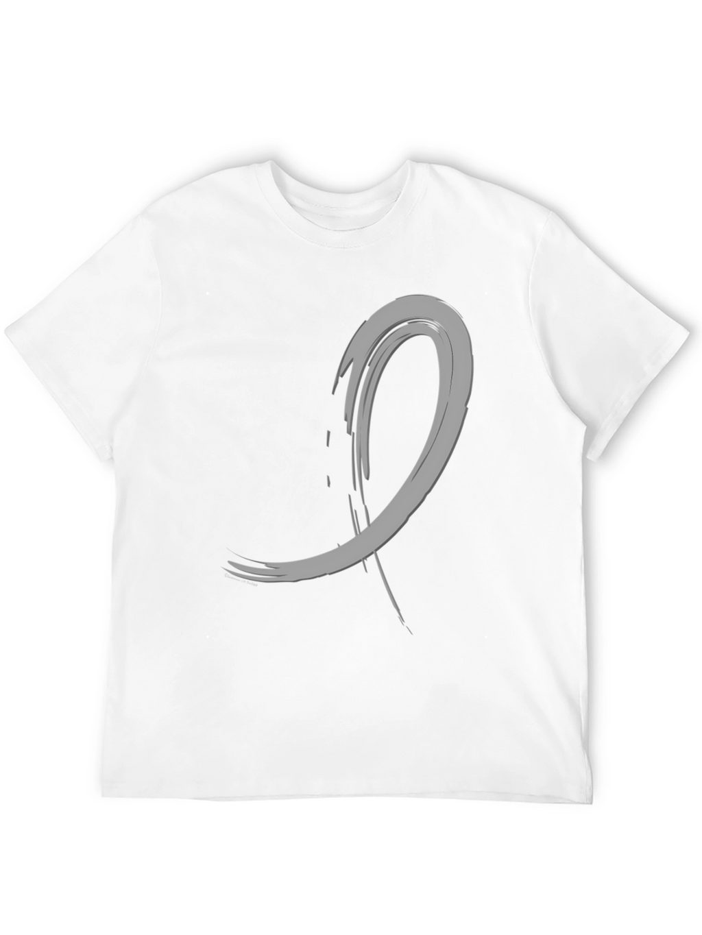 Abstract Brushstroke Graphic Tee - Black Cotton Casual