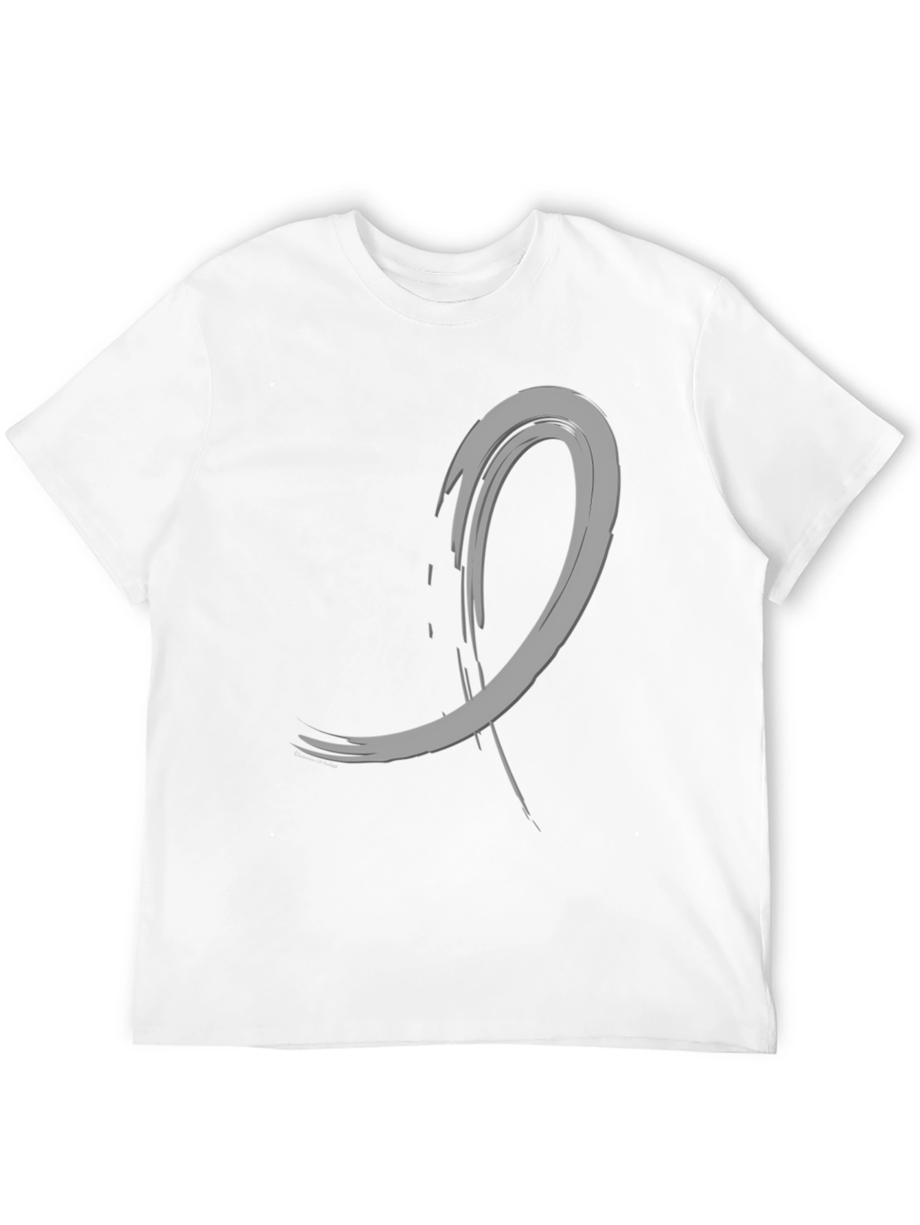 Abstract Brushstroke Graphic Tee - Black Cotton Casual