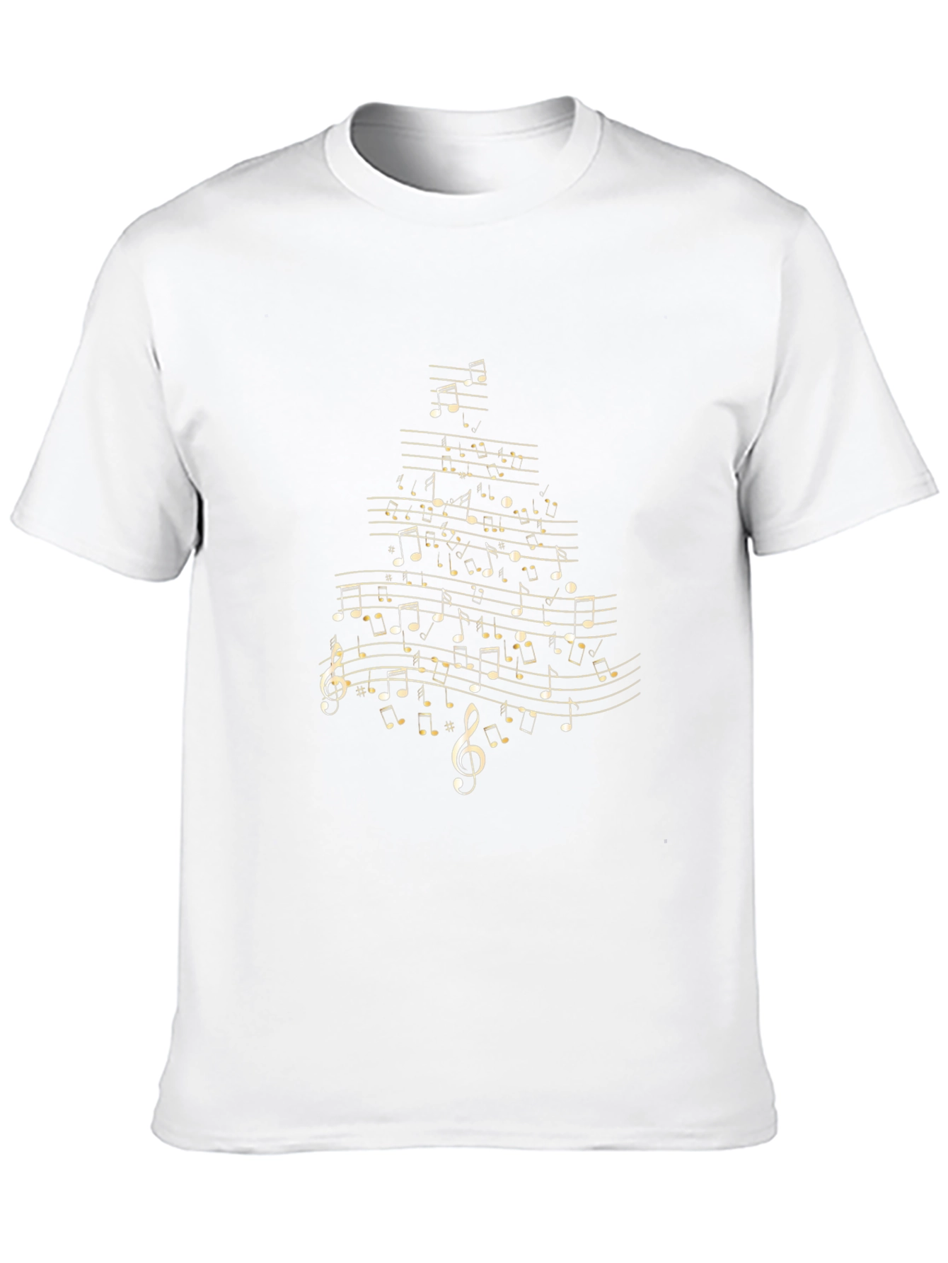 Musical Notes Christmas Tree T-Shirt - Black