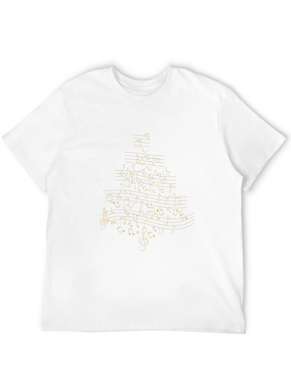 Musical Notes Christmas Tree T-Shirt - Black