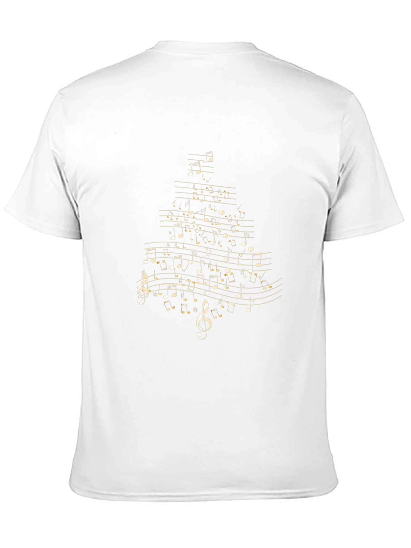 Musical Notes Christmas Tree T-Shirt - Black