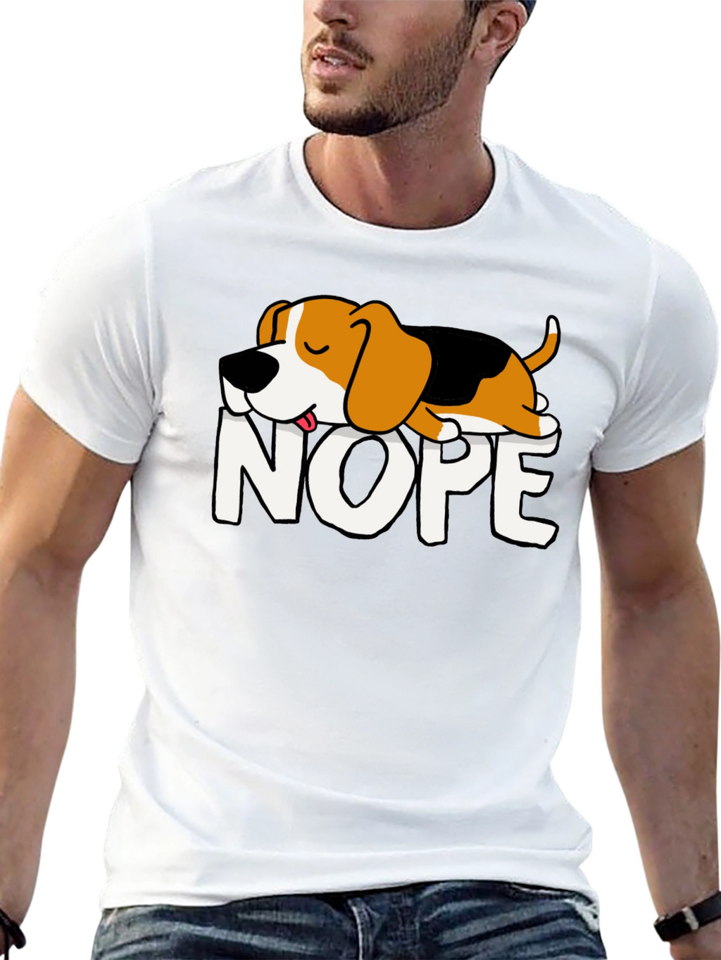 Nope Dog Graphic Tee - Relaxed Fit