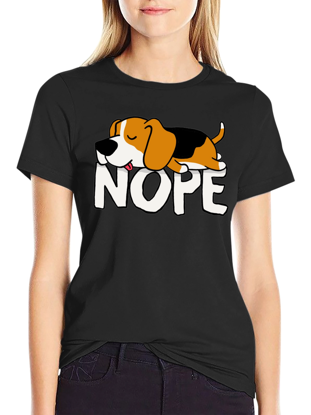 Nope Dog Graphic Tee - Relaxed Fit