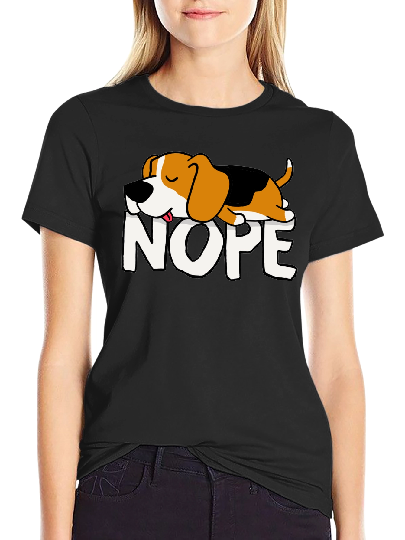 Nope Dog Graphic Tee - Relaxed Fit
