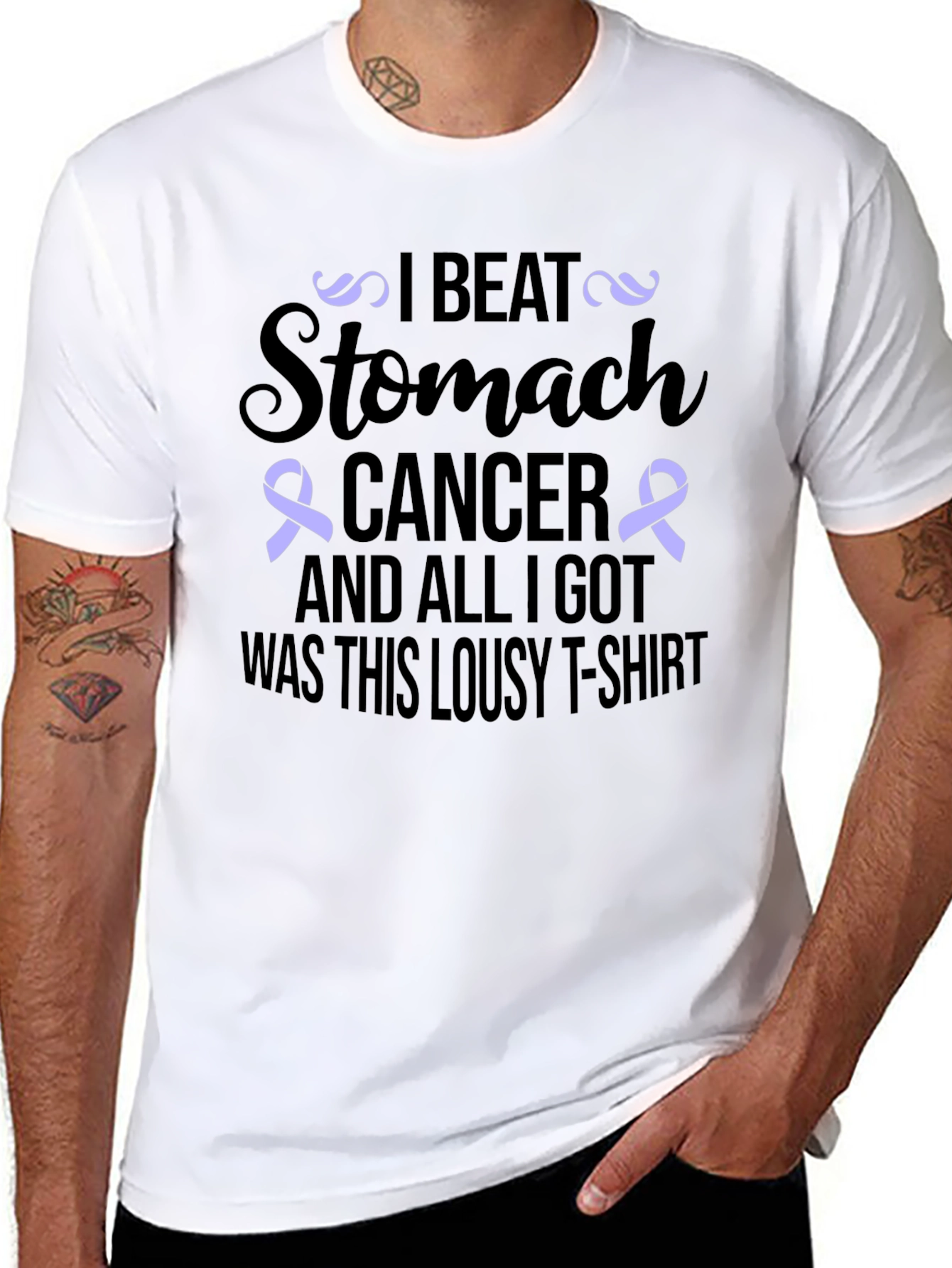 Stomach Cancer Awareness T-Shirt: I Beat Stomach Cancer