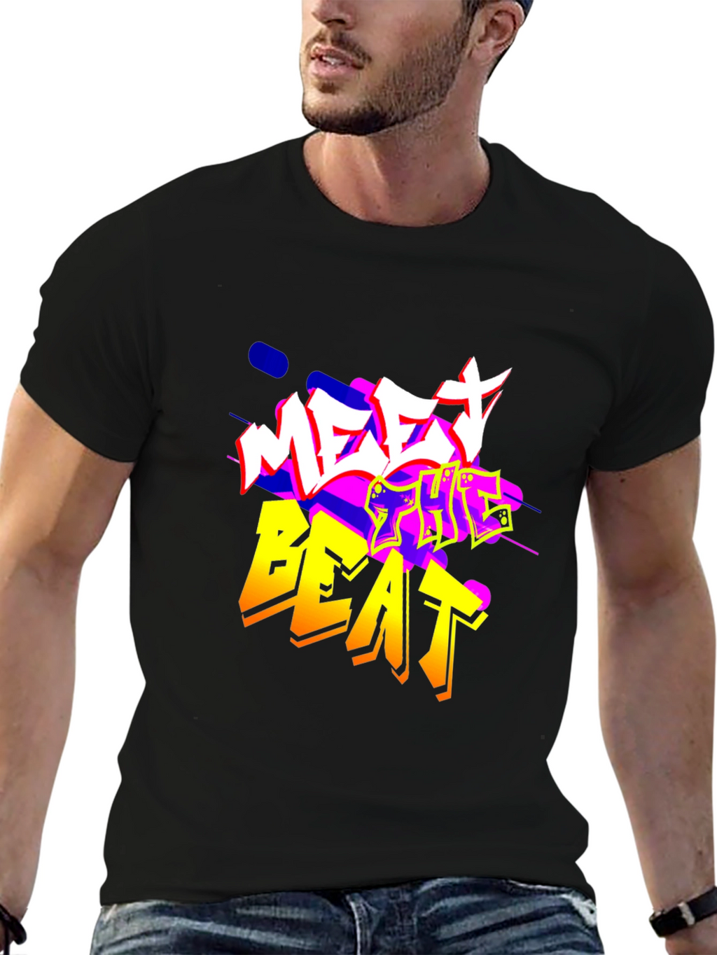 Meet The Beat Black Graphic Tee