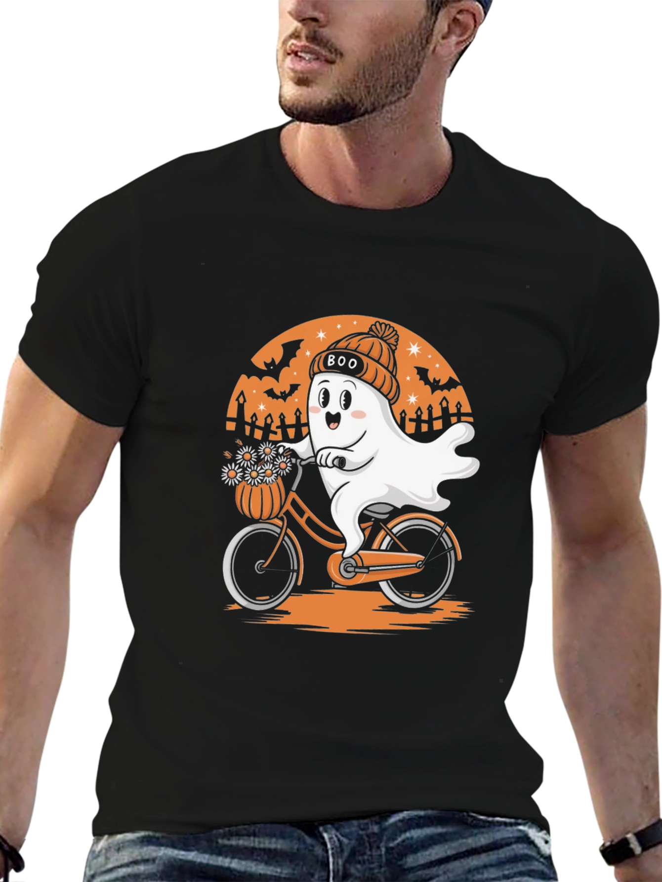 Boo Ghost Bike Halloween T-Shirt