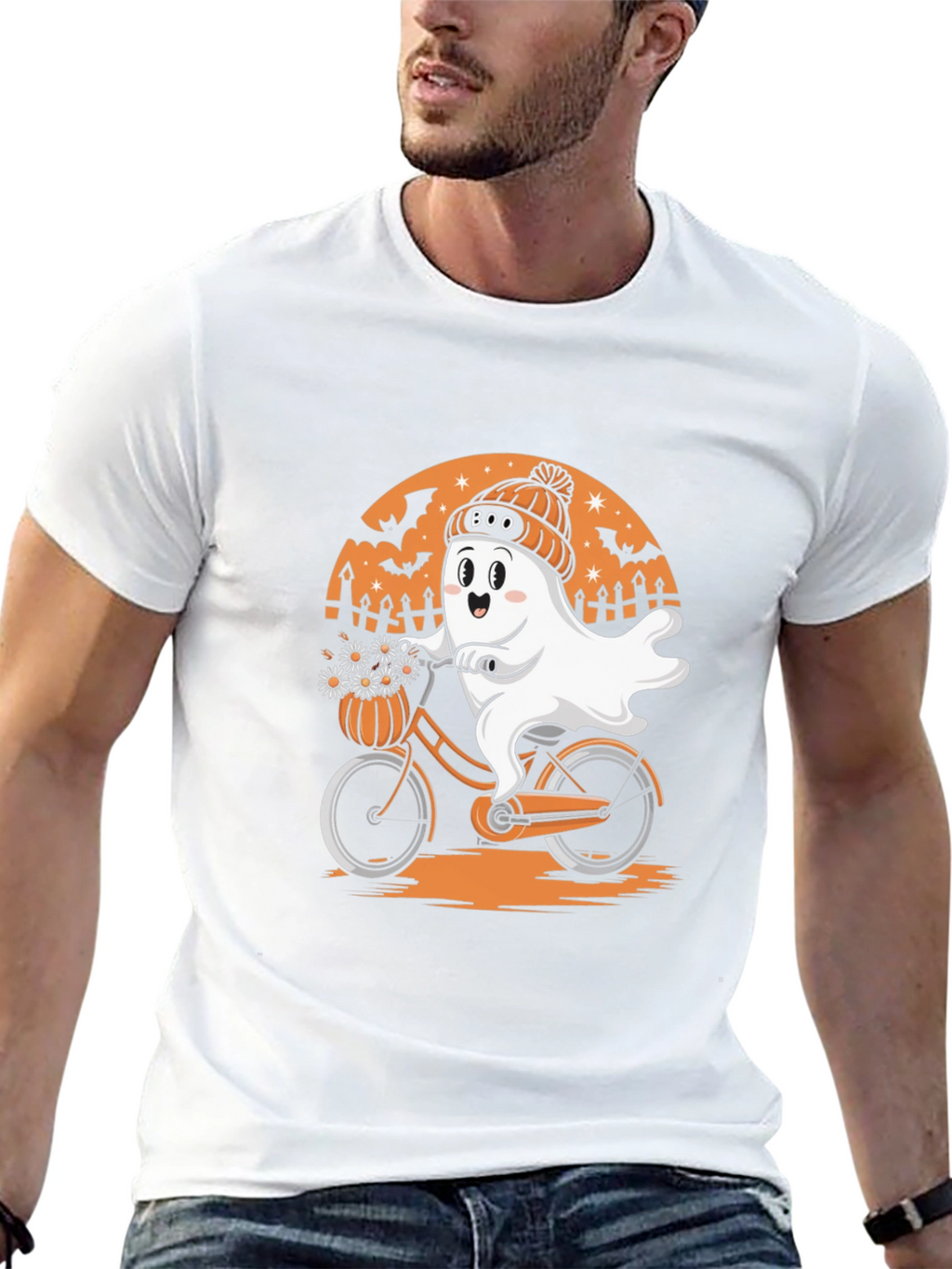 Boo Ghost Bike Halloween T-Shirt
