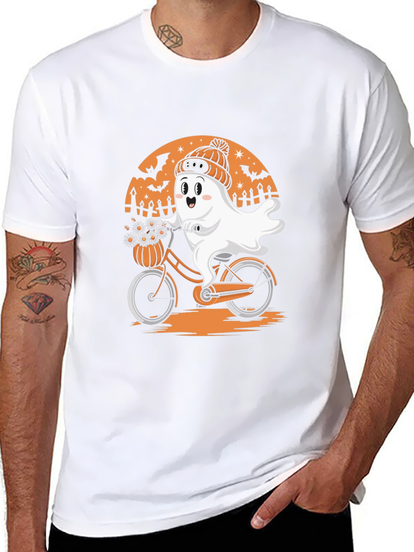 Boo Ghost Bike Halloween T-Shirt