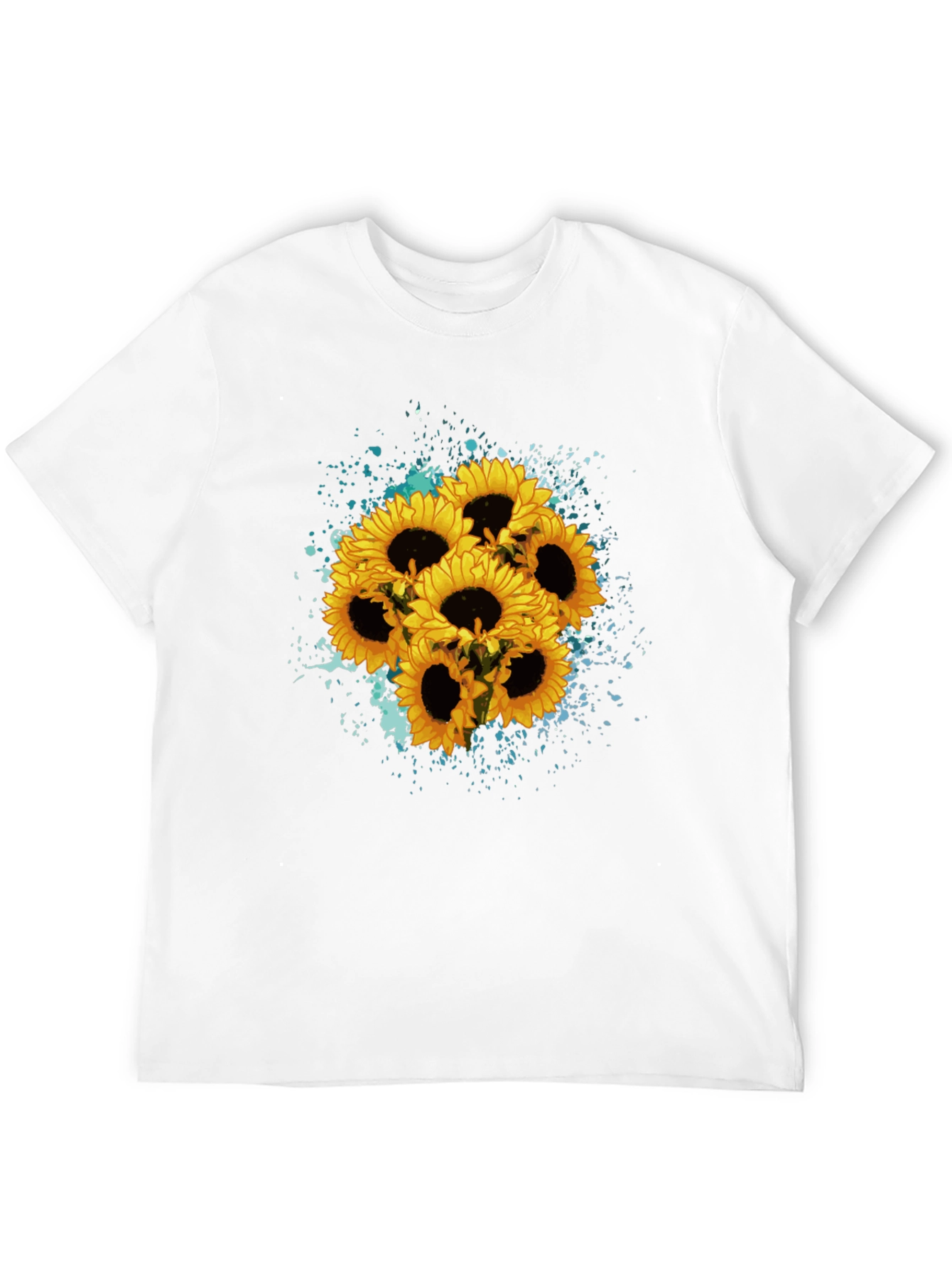 Sunflower Splash Black T-Shirt - Floral Graphic Tee