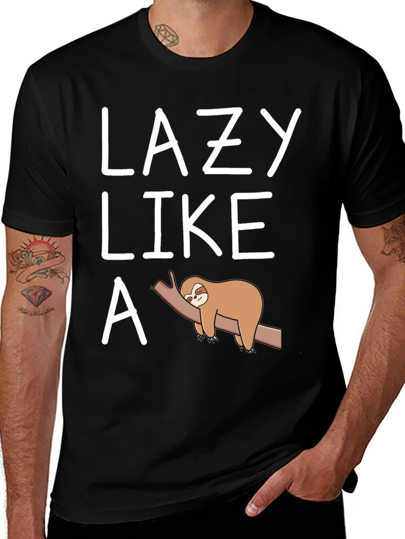 Lazy Like a Sloth T-Shirt Funny Graphic Tee