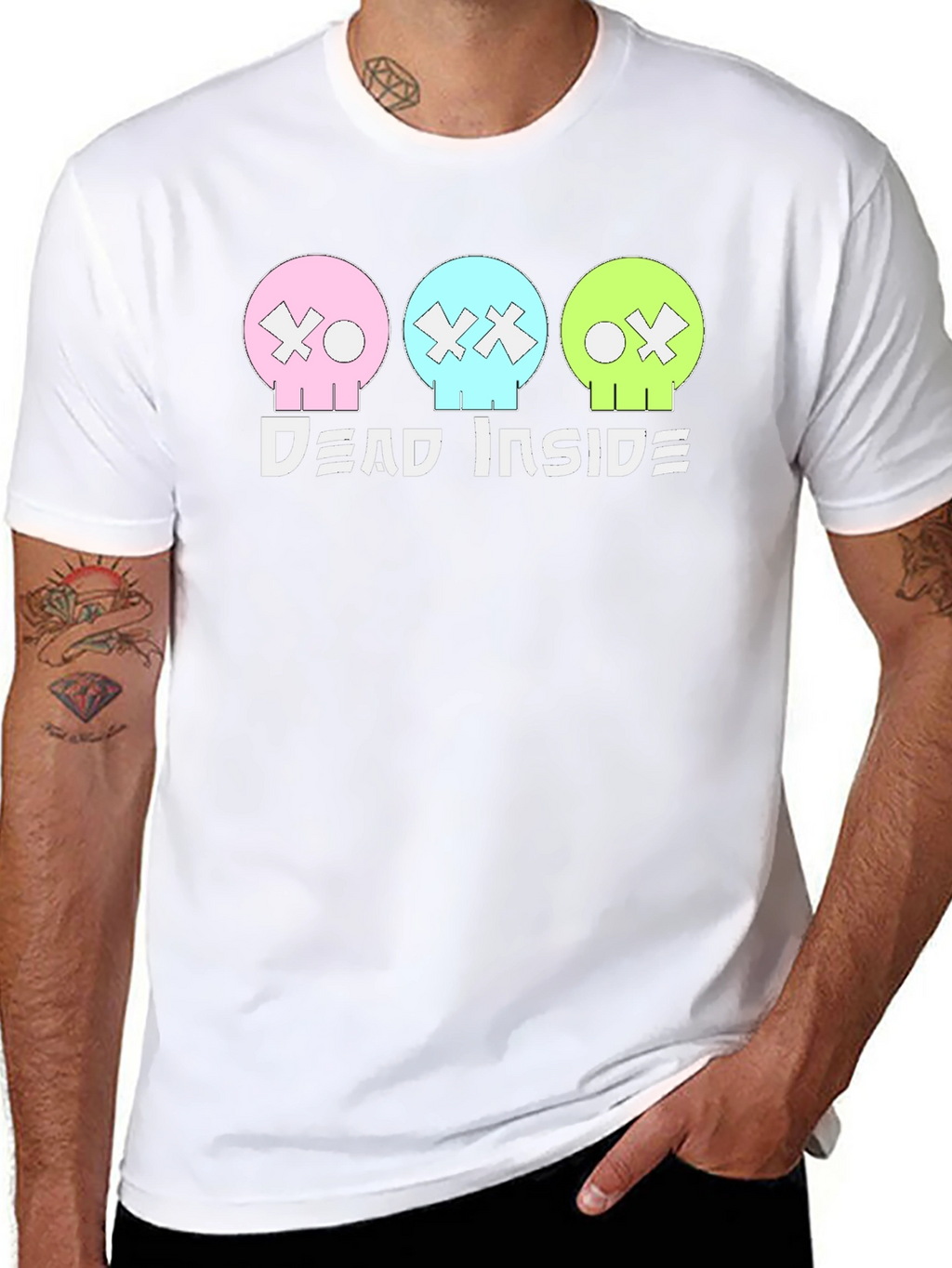 Dead Inside T-Shirt: Pastel Skulls Trendy Graphic Tee