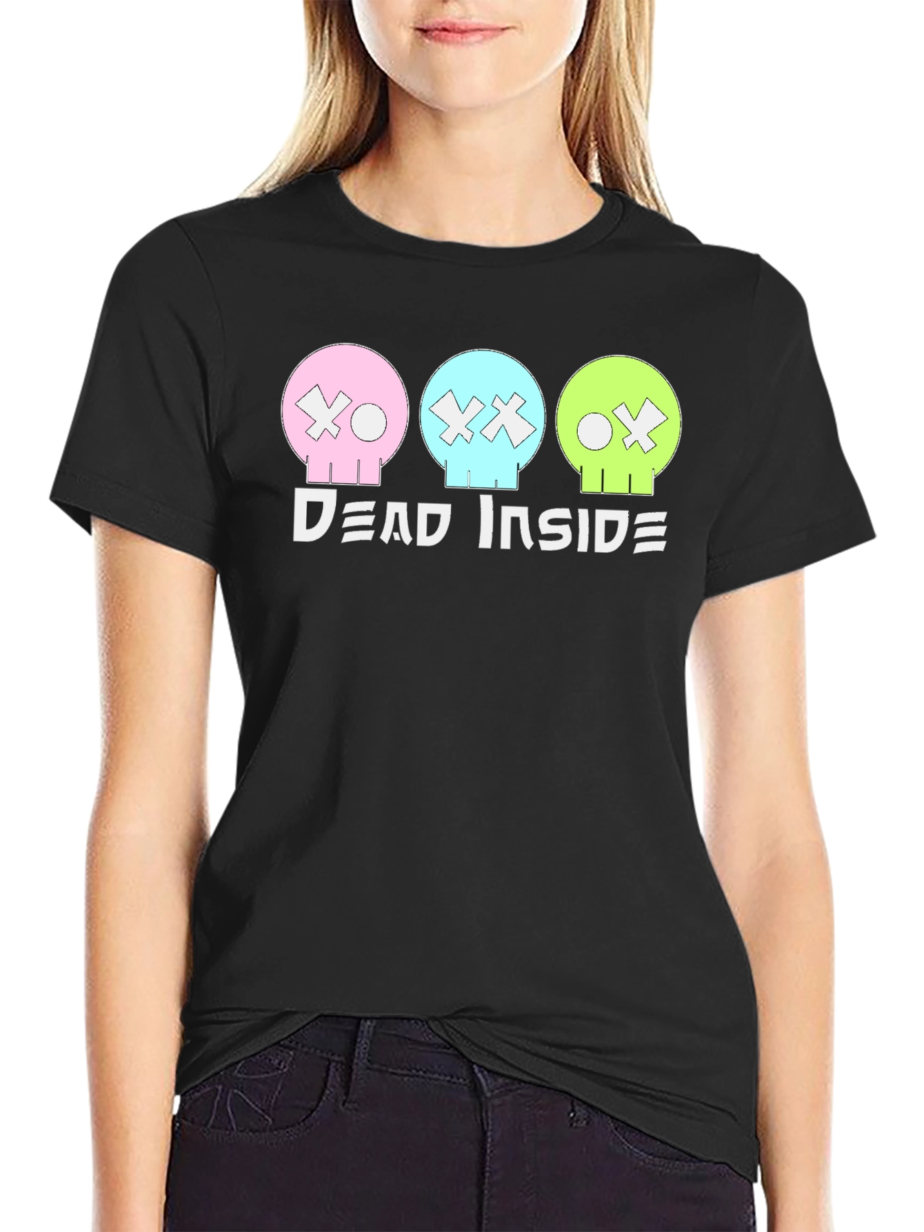 Dead Inside T-Shirt: Pastel Skulls Trendy Graphic Tee