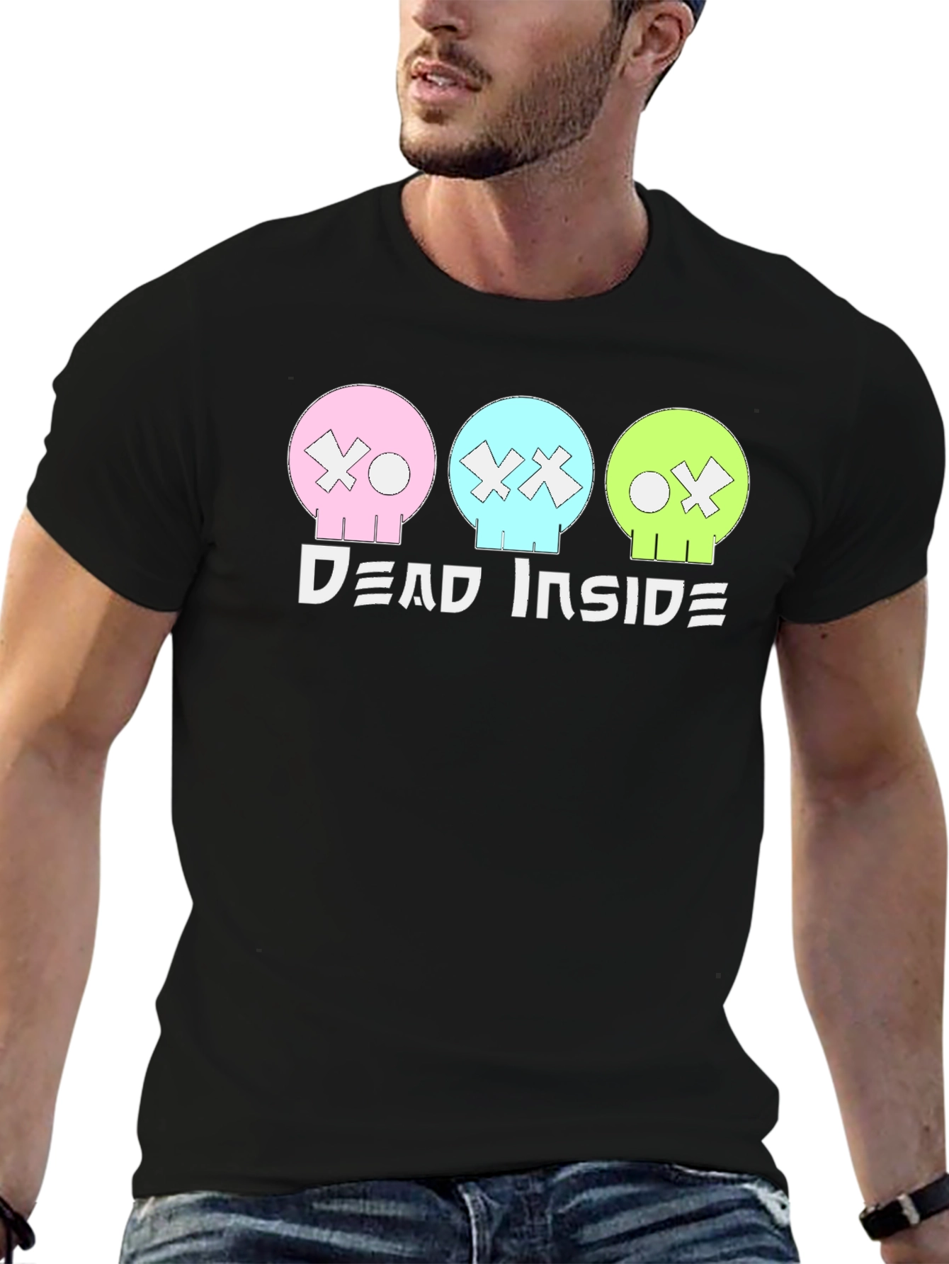 Dead Inside T-Shirt: Pastel Skulls Trendy Graphic Tee