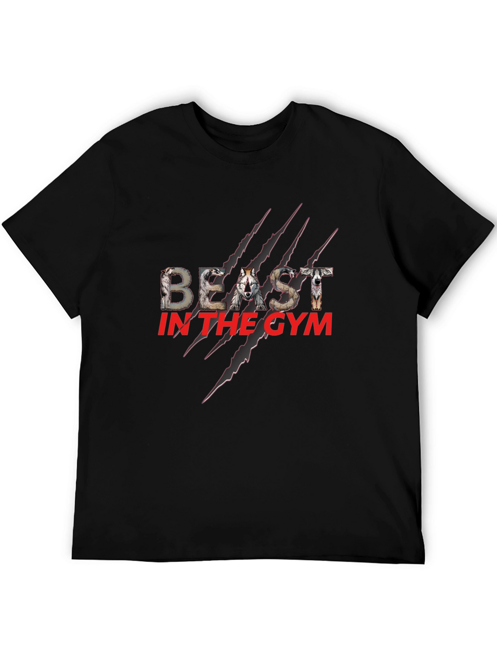 Beast in the Gym Graphic T-Shirt - Wolf Design