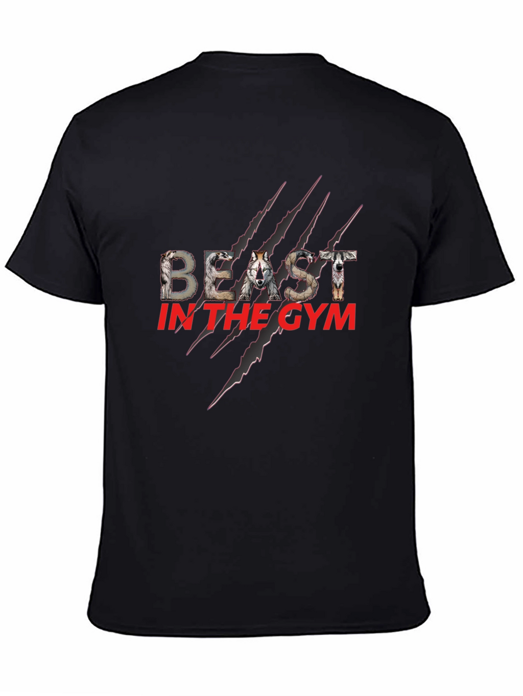 Beast in the Gym Graphic T-Shirt - Wolf Design