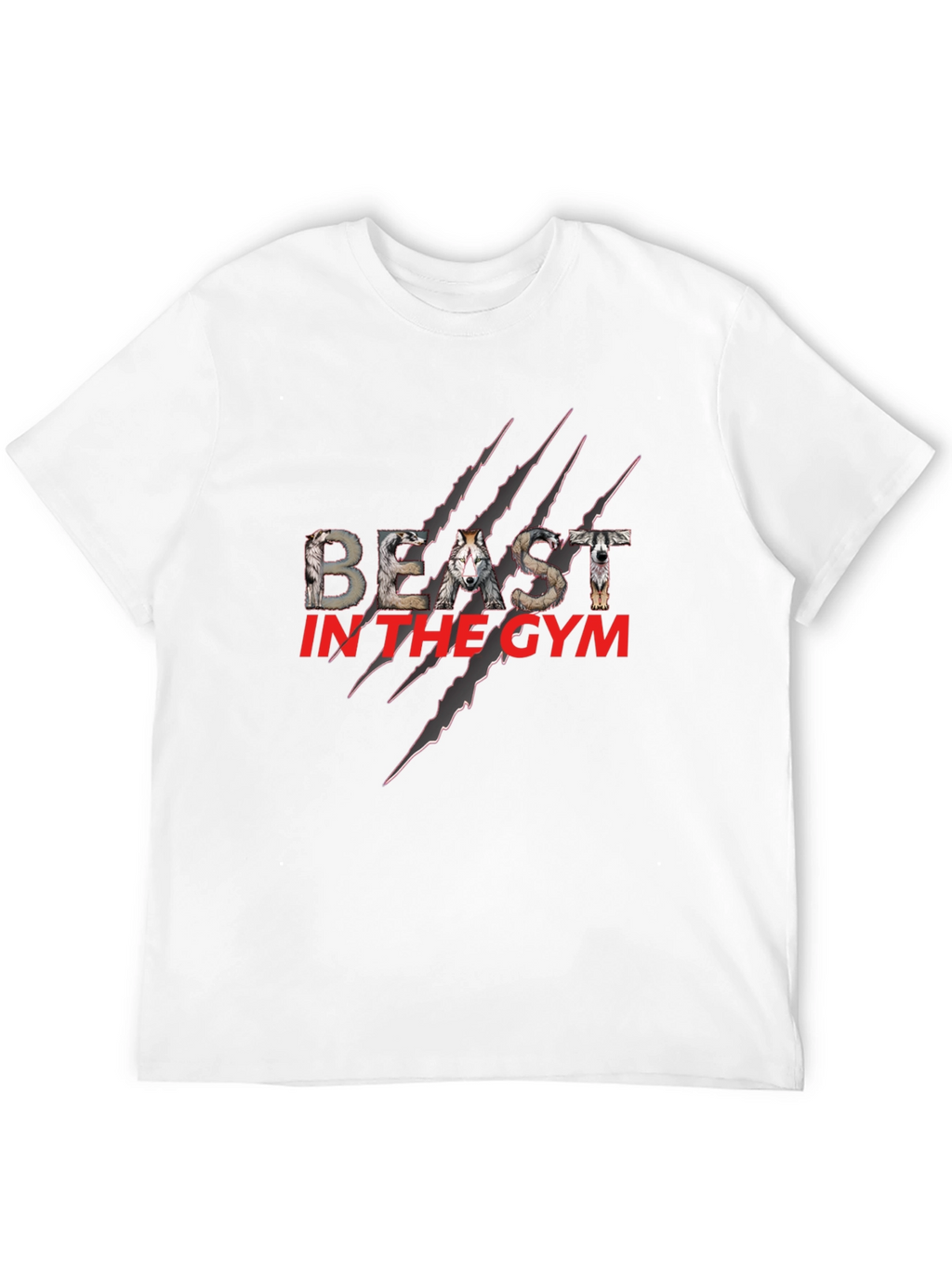 Beast in the Gym Graphic T-Shirt - Wolf Design